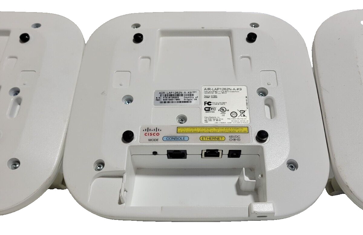 LOT OF 3) Cisco AIR-LAP126N-A-K9 1260 Series Access Points AP1262 Dual Band USED