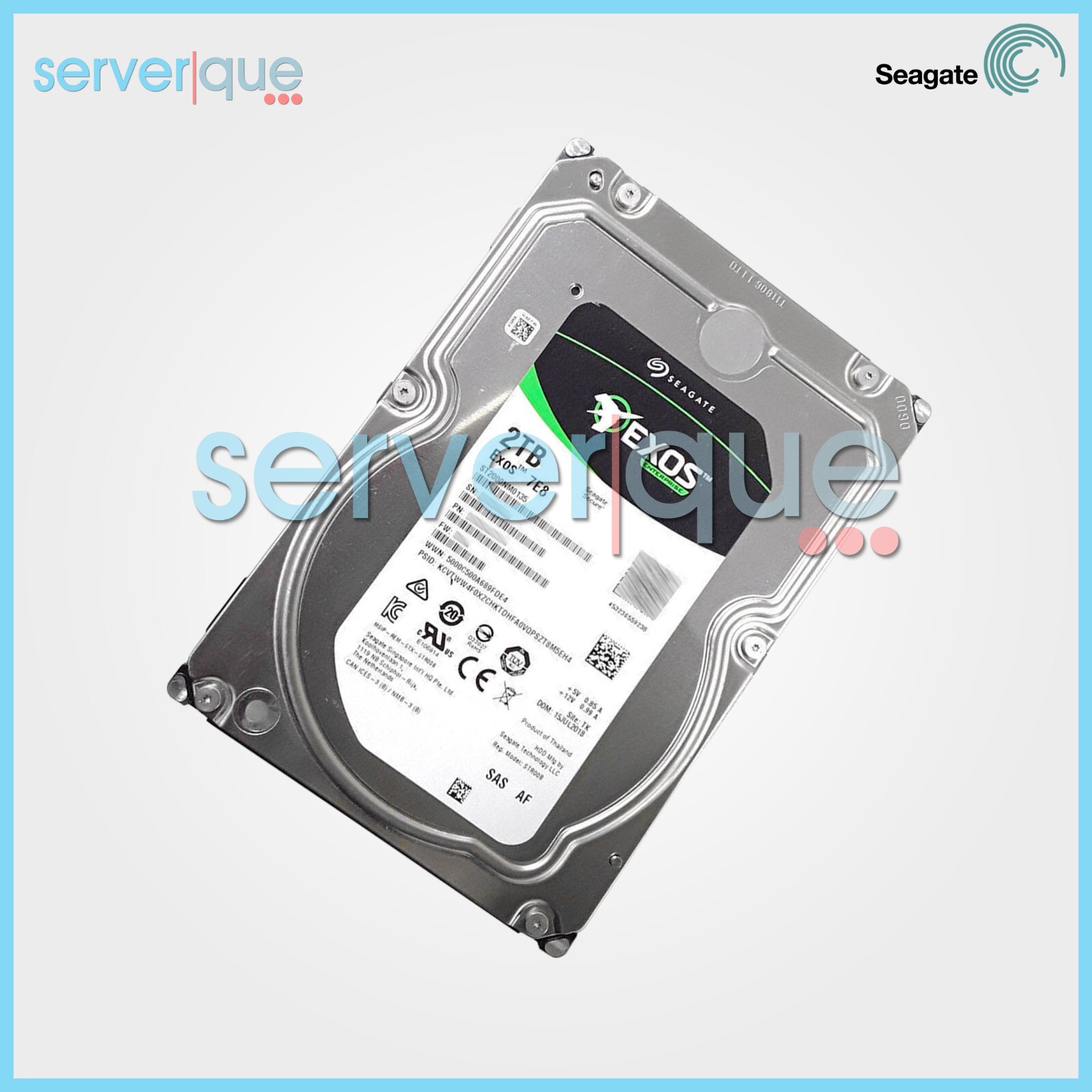 ST2000NM0135 Seagate Exos 7E8 2TB 7.2K RPM SAS 12Gbps 3.5″ 128MB Internal HDD