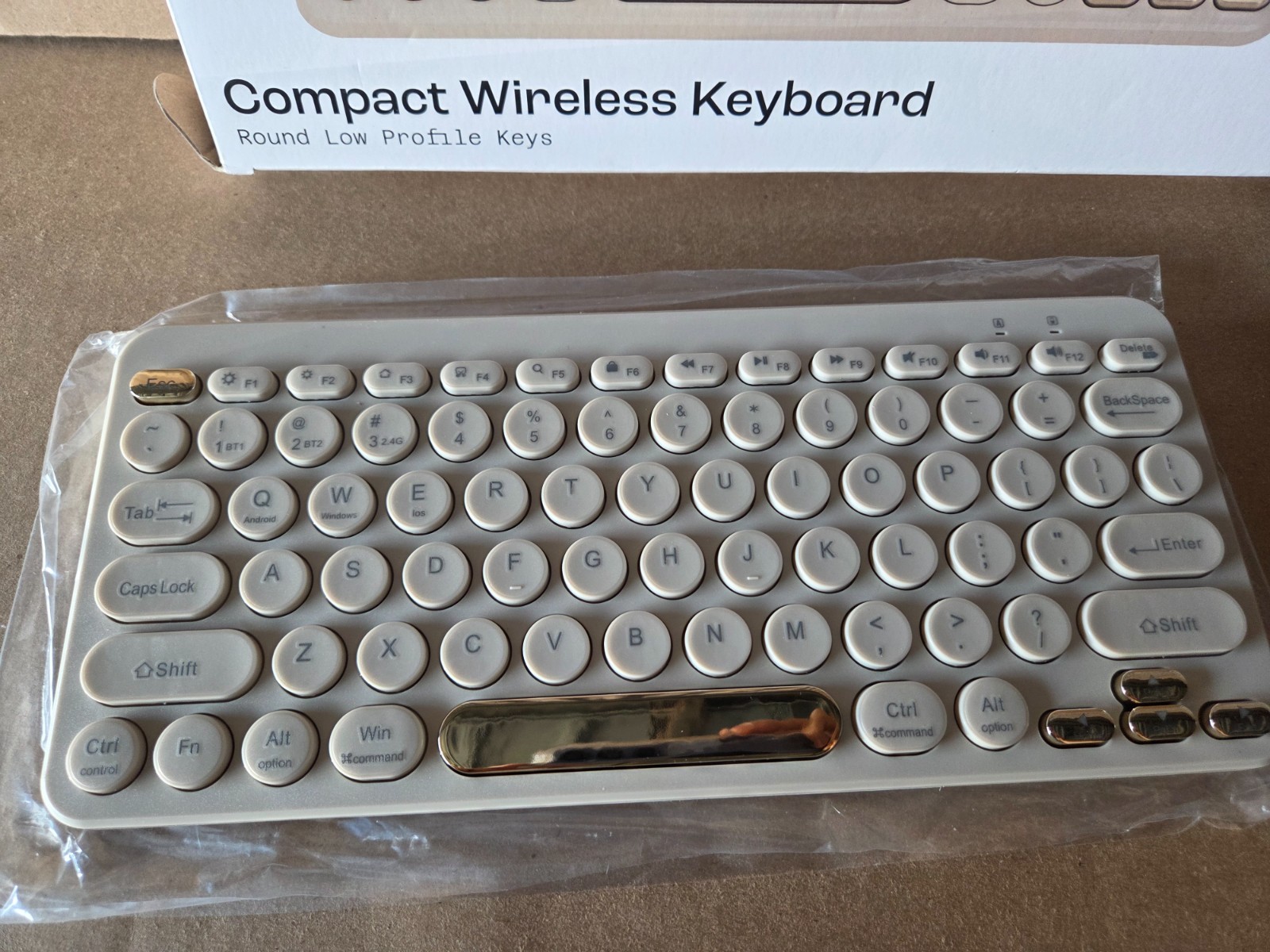 North Compact 78 Round Key Bluetooth Wireless Keyboard Beige