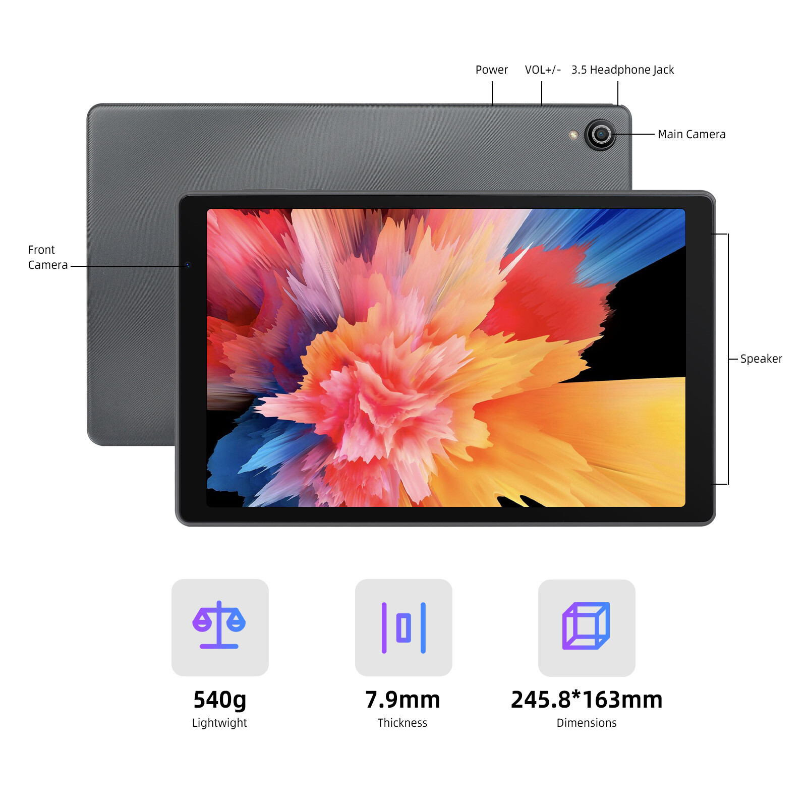 2025 Tablet Octa-Core Android 13 Tablet 6+64GB Dual Camera Bluetooth WIFI