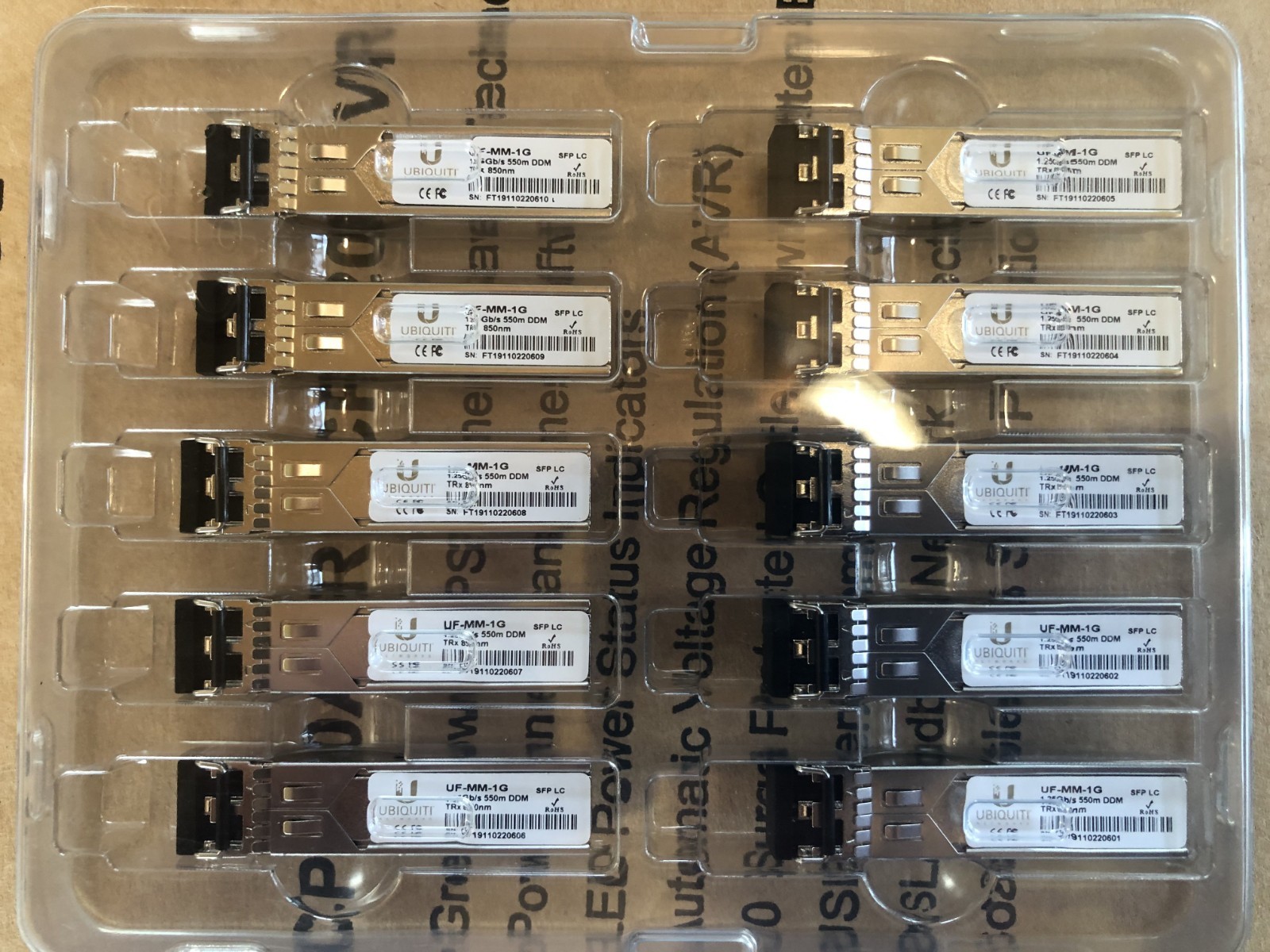 Ubiquiti Networks UF-MM-1G Multi-Mode SFP Modules – 10 Pack