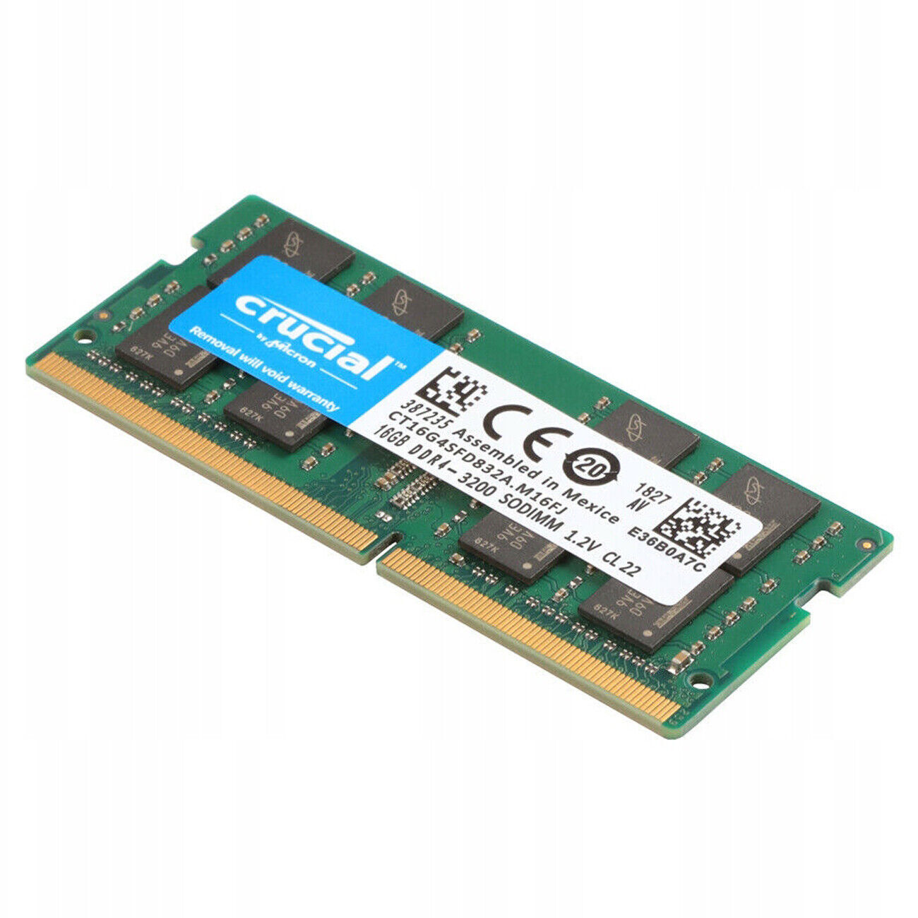 CRUCIAL DDR4 16GB 3200 MHz PC4-25600 Laptop SODIMM Non-ECC 260-Pin Memory RAM