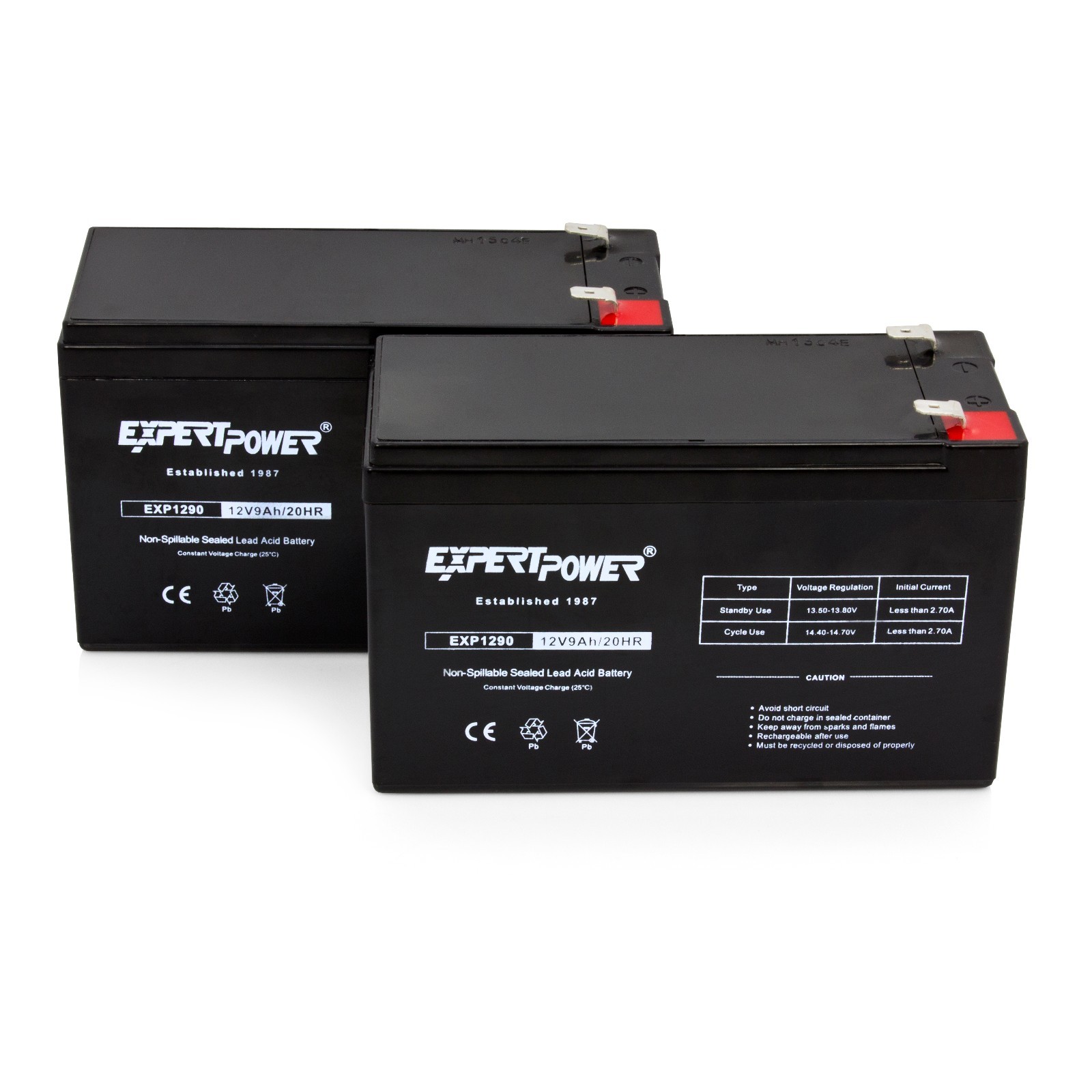 ExpertPower 2 Pack – 12V 9Ah SLA Battery for RAZOR Scooter E200 E225 E300 E325