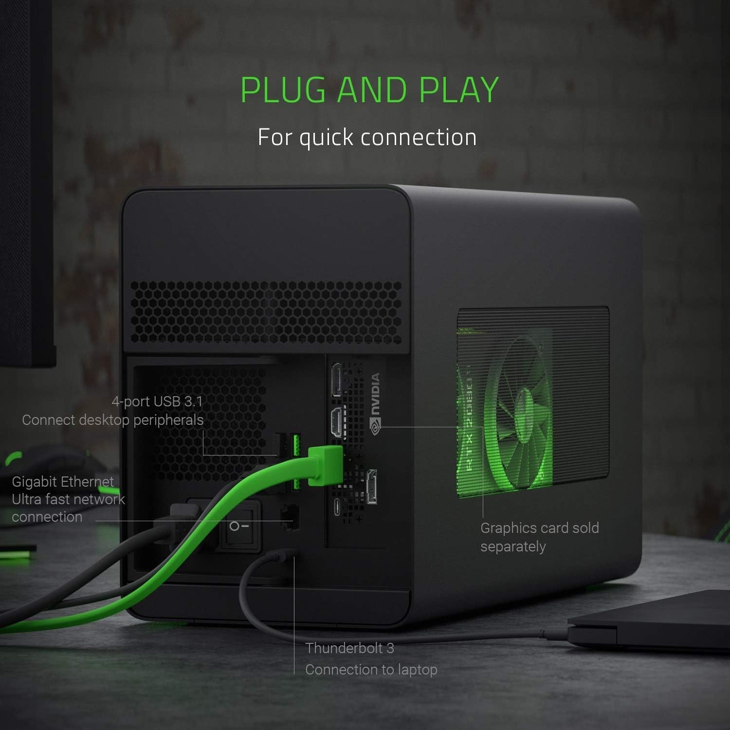 Razer Core X External GPU eGPU Graphics Card Enclosure RC21-0143