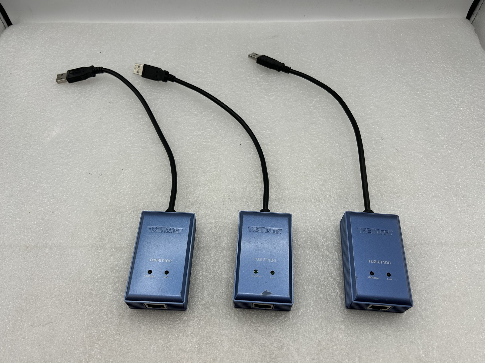 LOT OF 3 Trendnet TU2-ET100 USB to 10/100 Mbps Adapter – FREE SHIPPING