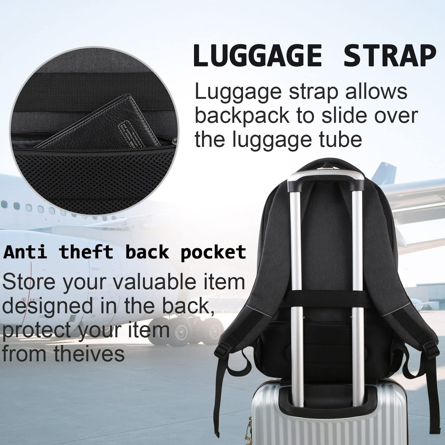Laptop Backpack,Business Travel anti Theft Slim Durable Laptops Backpack,Water R