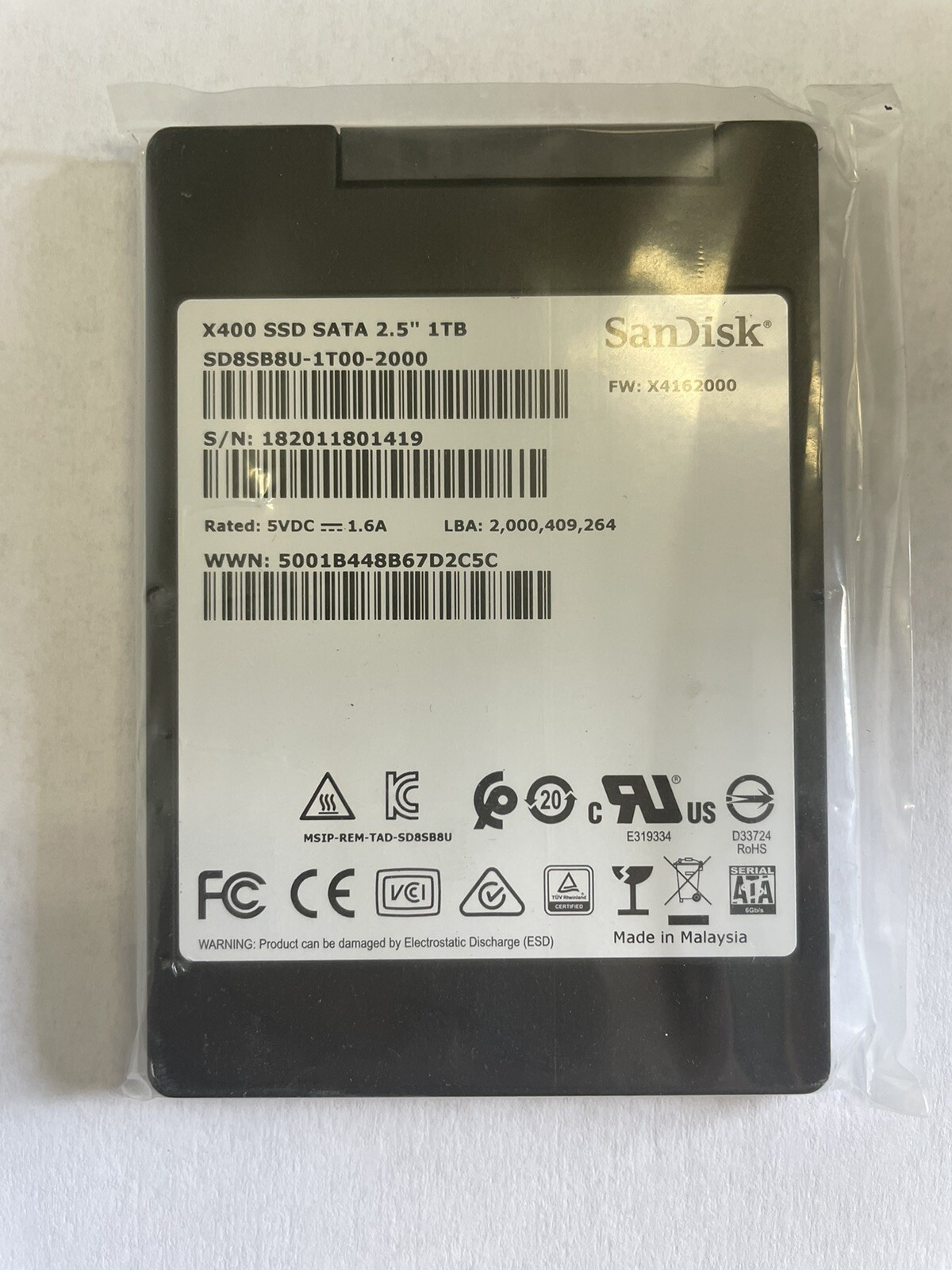 Sandisk X400 1TB 2.5” SATA SSD 6G Solid State Hard Drive Laptop Desktop Server
