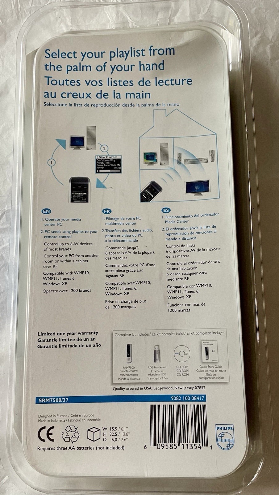 PHILIPS Multimedia SRM7500/37 Remote Instantly Browse Media Factory Sealed New
