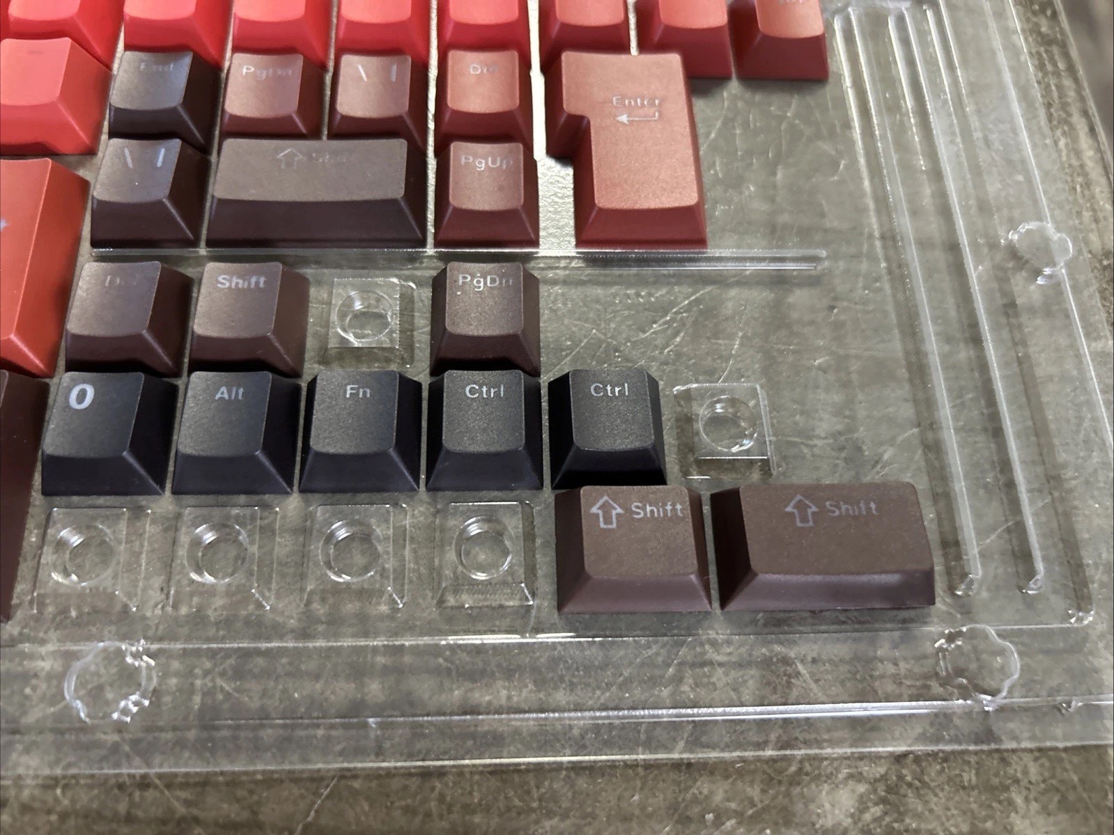 Red Black and Brown Mechanical Keys Keycaps Set for Mechanical Keyboards
