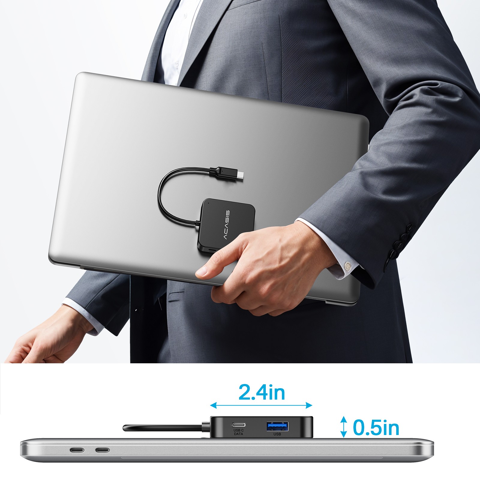 Acasis 6 in 1 4K USB C Hub Multiport Adapter for MacBook Pro/Air