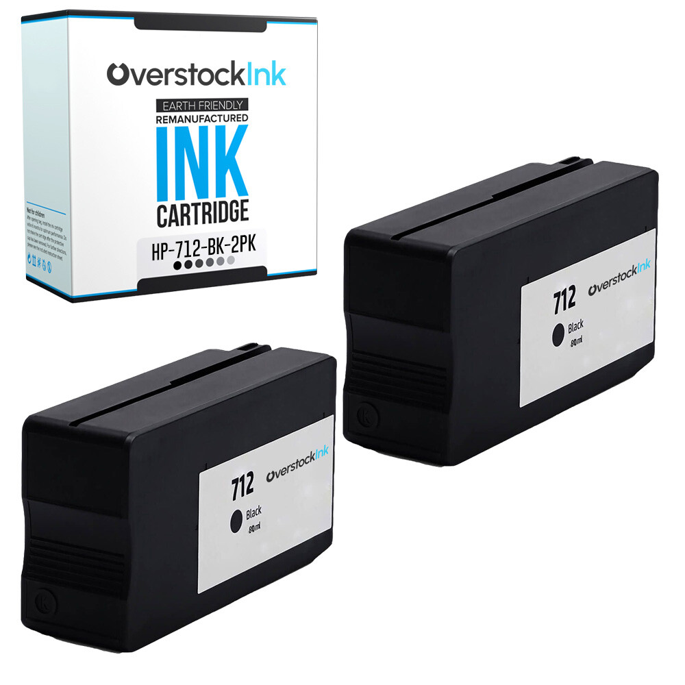 2PK Compatible OSI HP 712 Black Ink Cartridge for DesignJet T210 T230 T250 T630