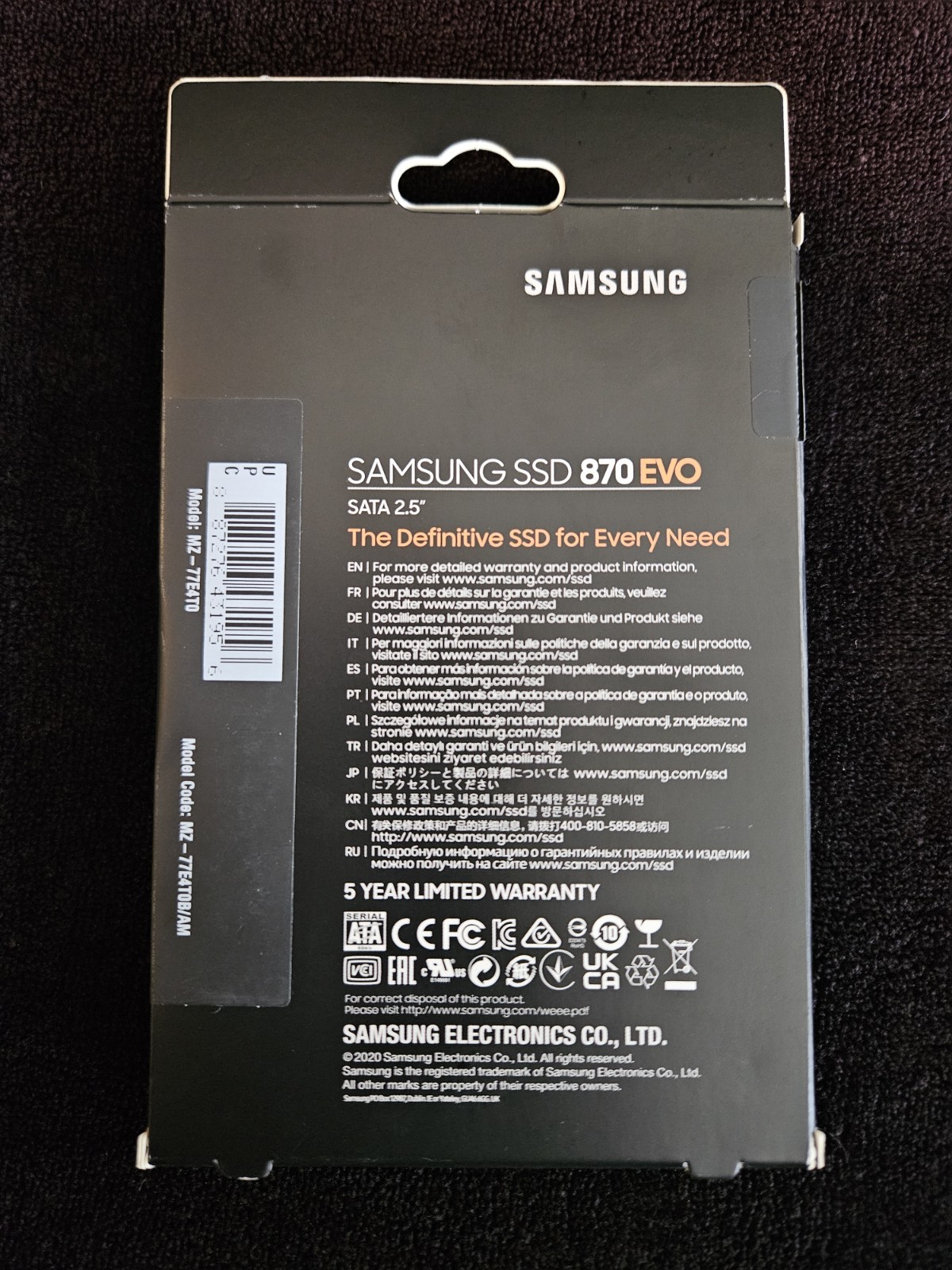 Samsung 870 EVO 4TB 2.5″ SATA Internal Solid State Drive SSD Never Used