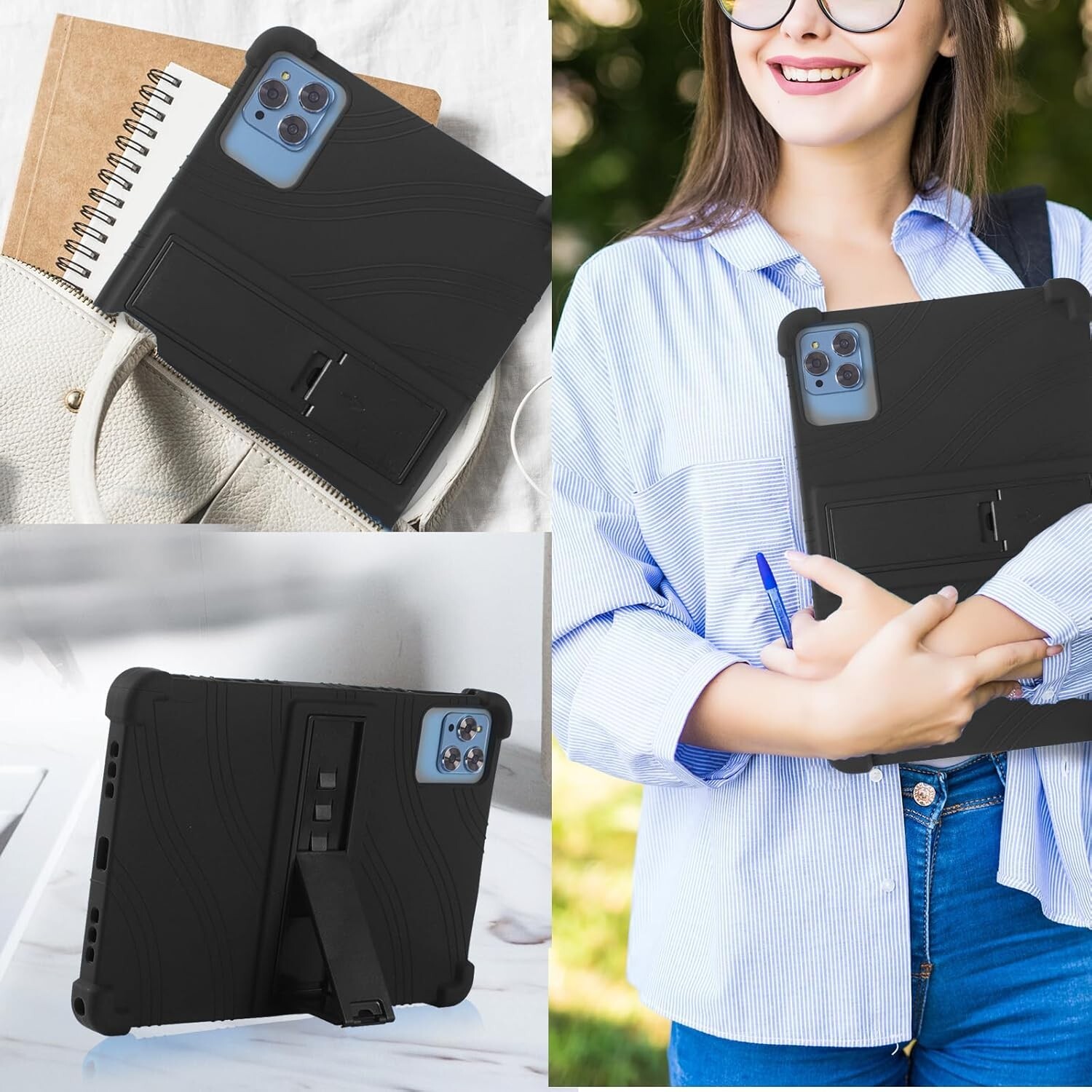 Case For AEEZO 10 inch Tablet Android 13/14 Tablet Protective Stand Rubber Cover