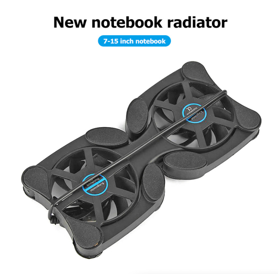Dual USB Cooling Fan Pad Foldable Slim Fans Cooler Stand For Laptop Notebook LOT