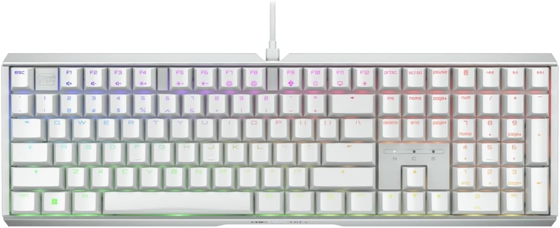 CHERRY XTRFY MX 3.1 Mechanical Wired Gaming Keyboard RGB (White, MX2A Red)