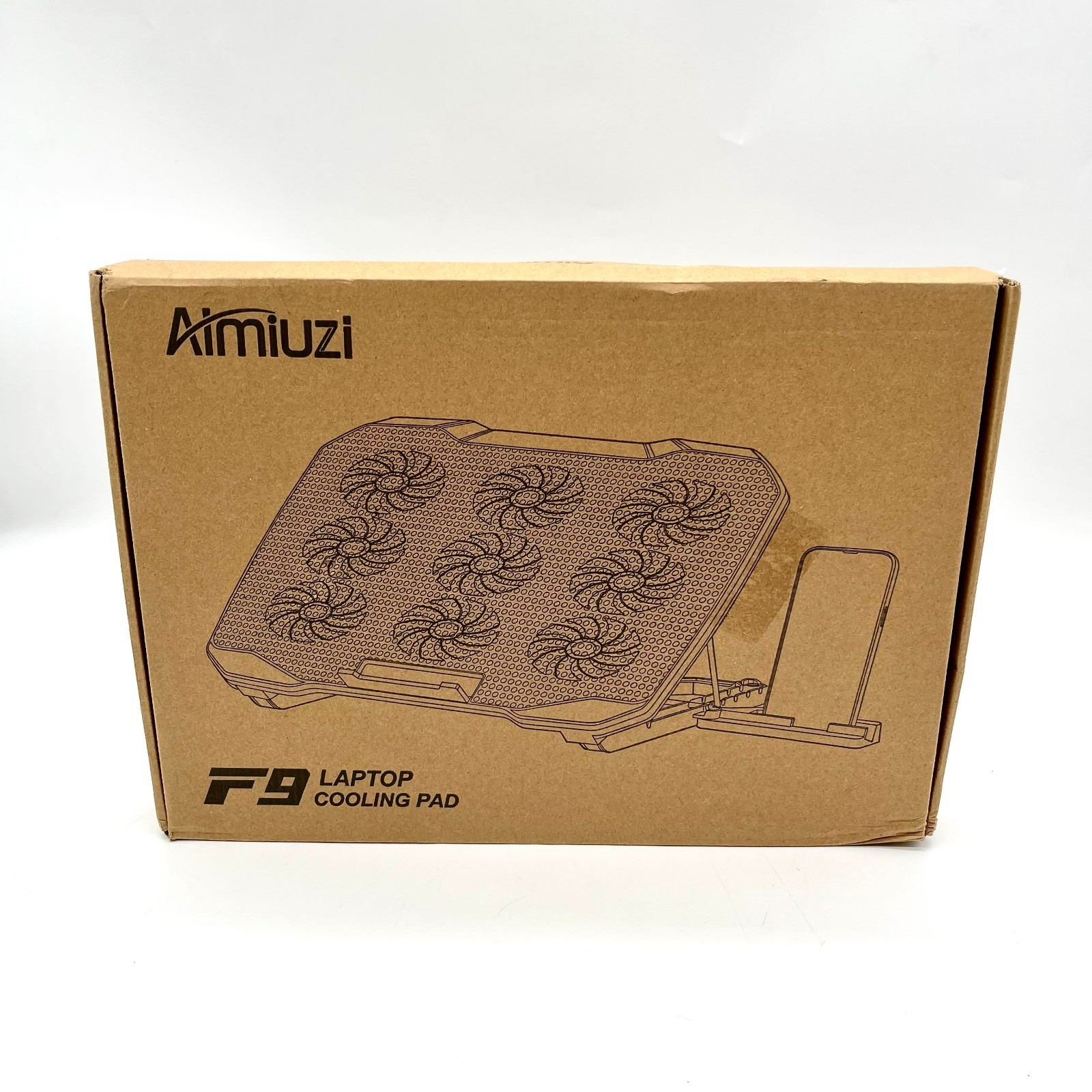 9 Fans Laptop Cooling Pad for 12-17″ Laptop With Phone Stand Model F9