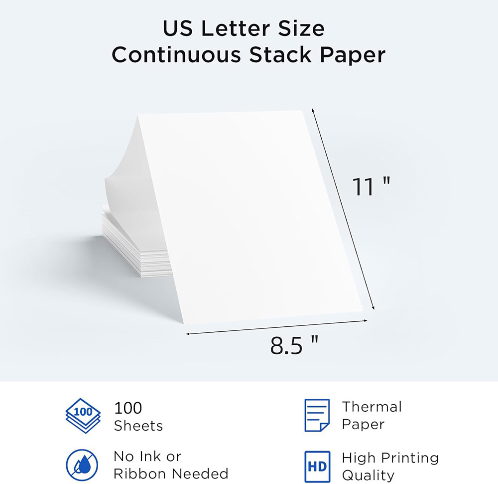 100-2000Sheets Thermal Printer Paper 8.5″ X 11″ US Letter Size Thermal Paper Lot