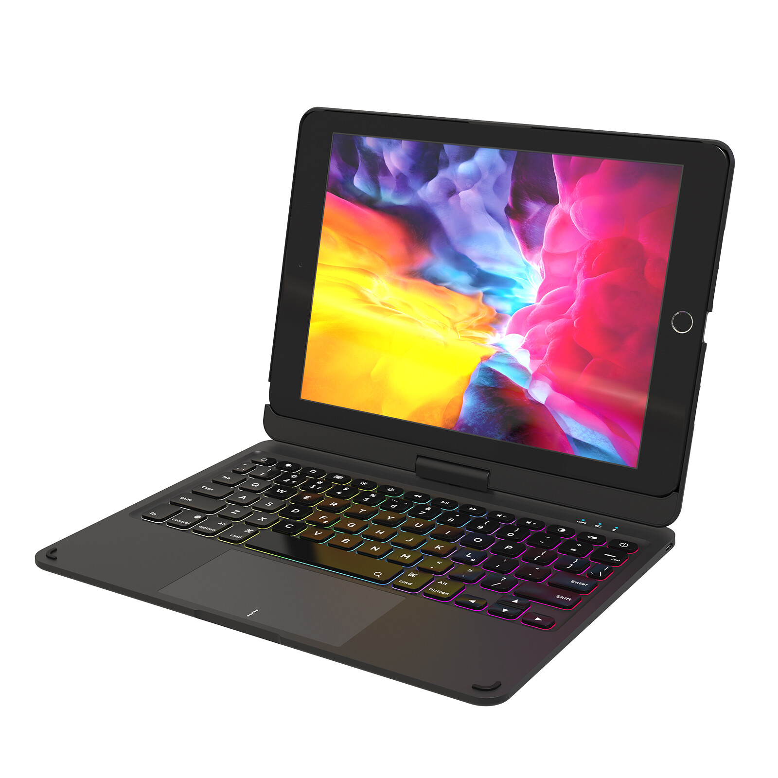 iPad Keyboard Case for iPad 10.2/10.5″ Touchpad 7 Color Backlight 360° Rotatable
