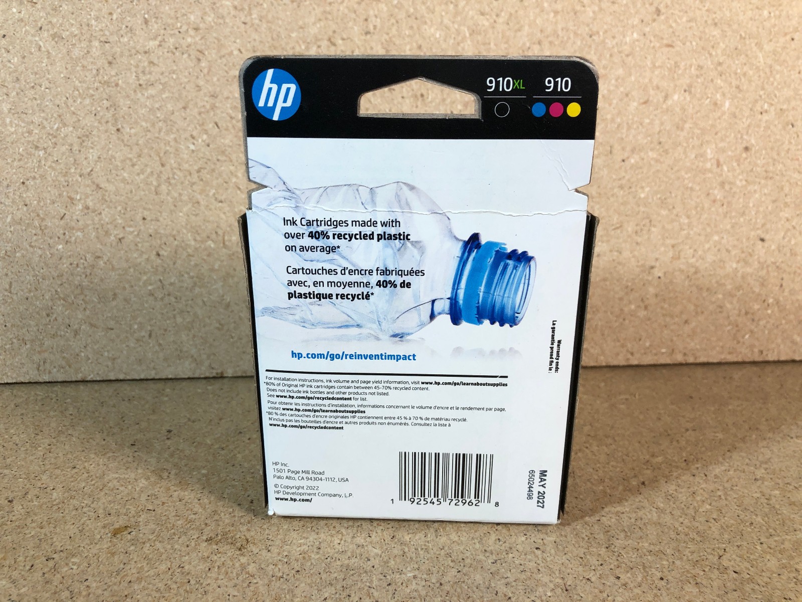 HP 3JB41AN 910XL/910 Ink Cartidges – Black/Cyan/Magenta/Yellow EXP 05/27