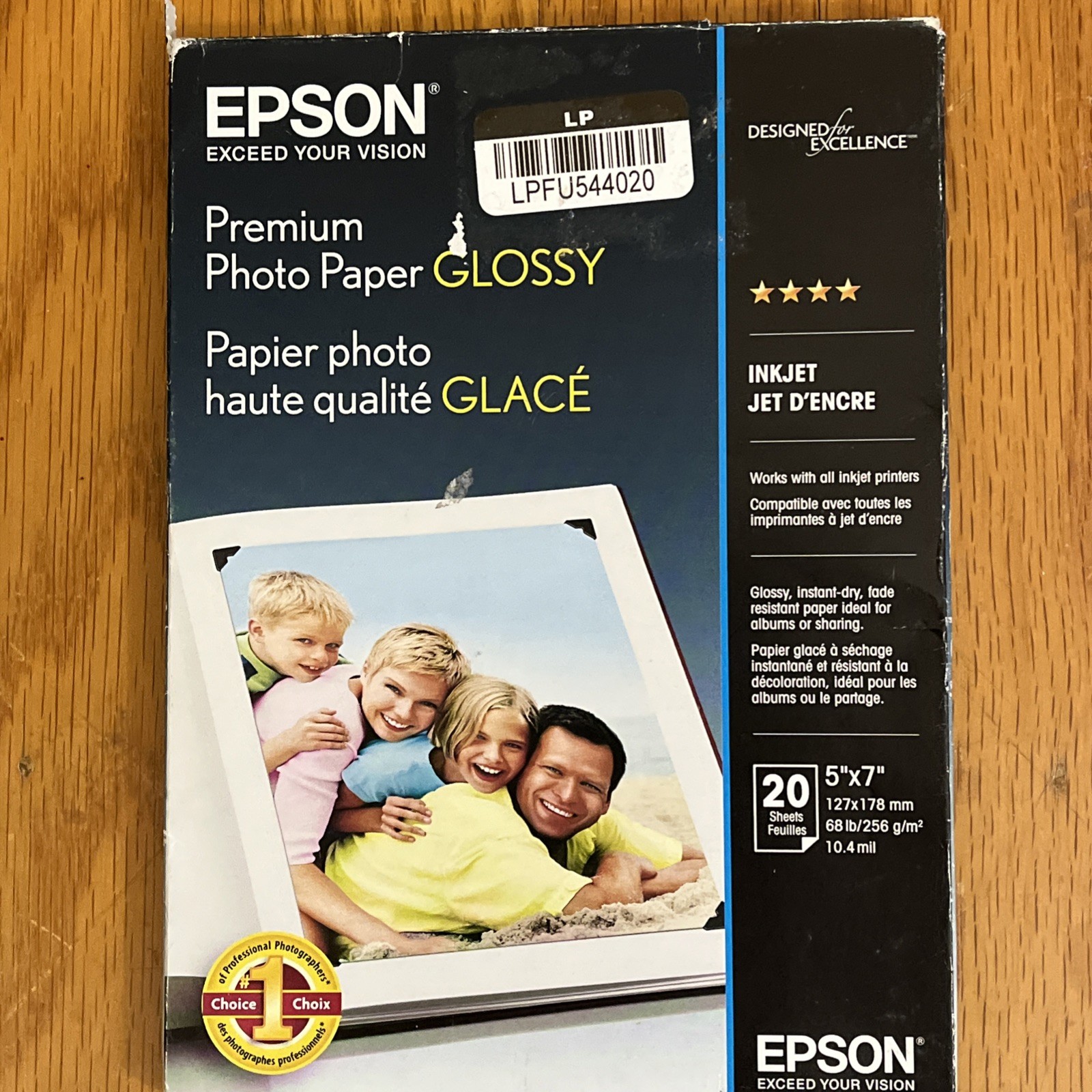 20 Sheets – EPSON Premium Photo Paper – GLOSSY – 5×7 Inches