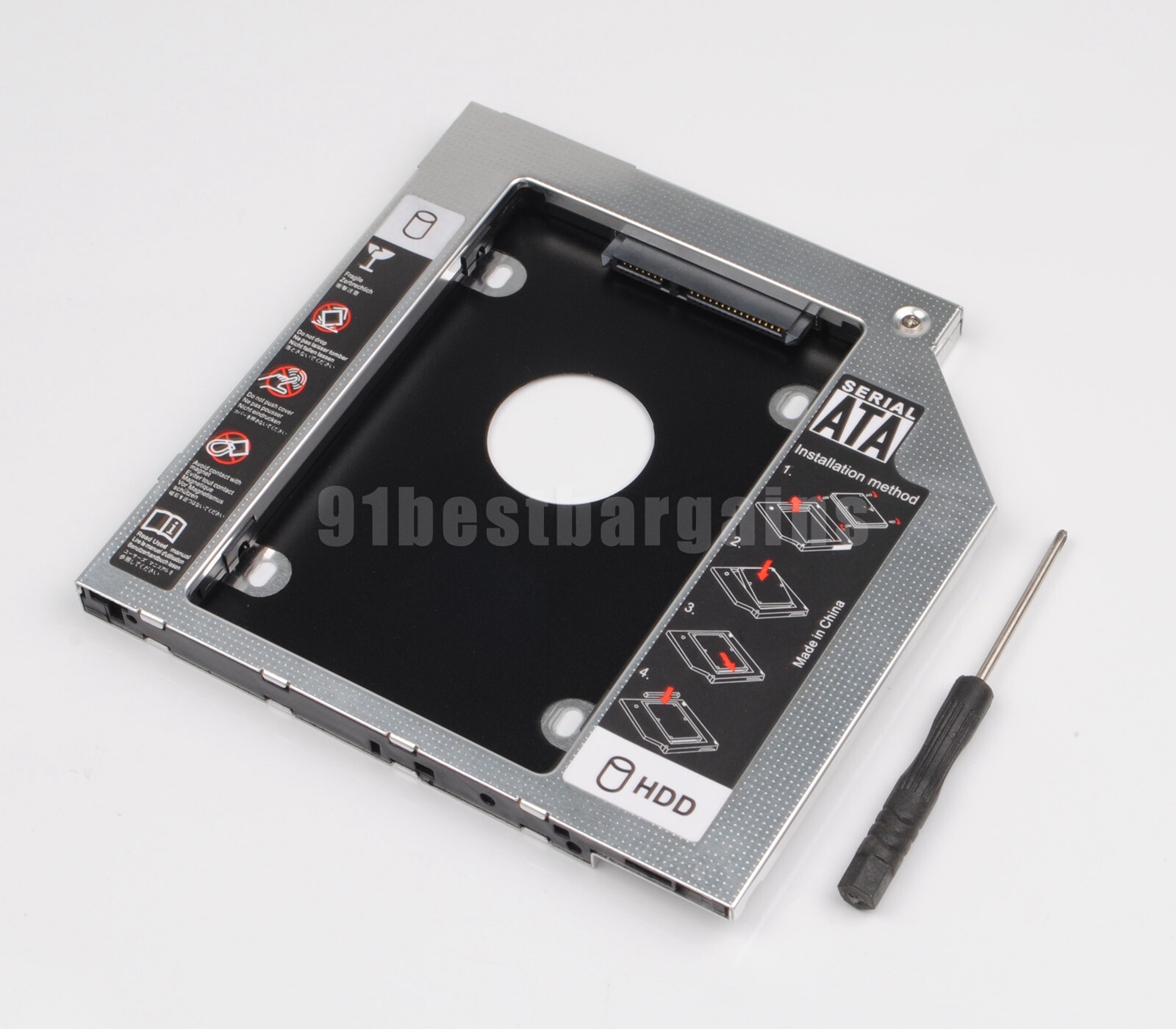 9.5mm 2nd SATA3.0 6Gb/s 2.5″ SSD HDD Hard Drive Caddy for CD/DVD-ROM Optical Bay