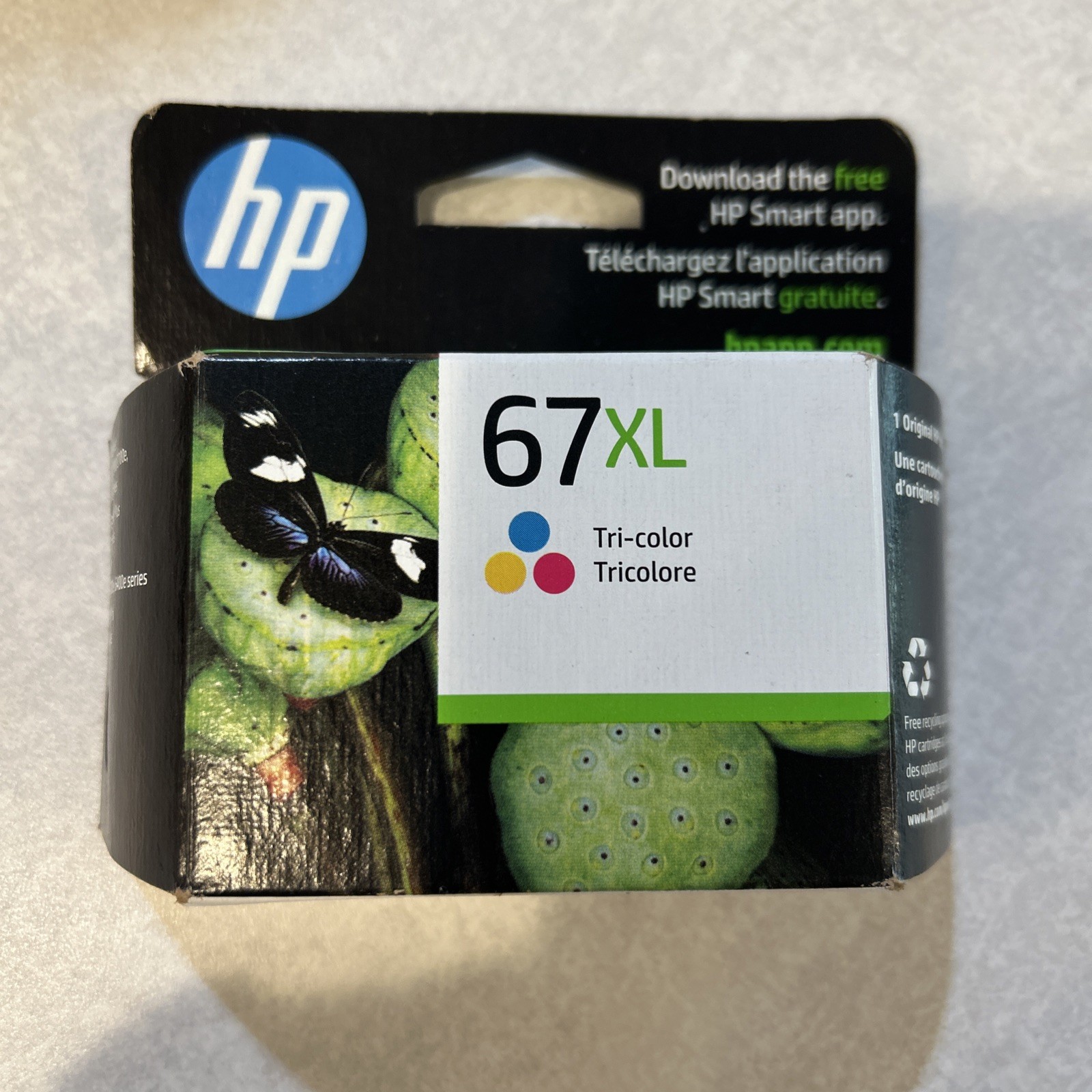 New Genuine HP 67XL Color Ink Cartridge, ENVY 6455 DeskJet 2755 Exp 2027