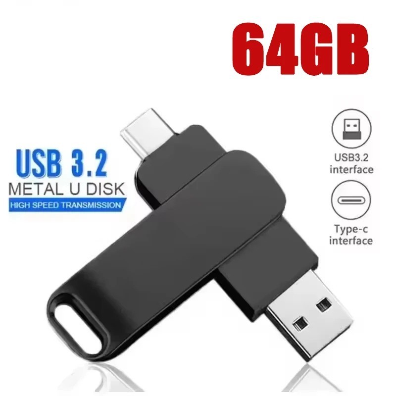 64GB 512GB Type C Flash Drive 2 in 1 OTG USB 3.2+USB C Memory Stick Thumb Drive