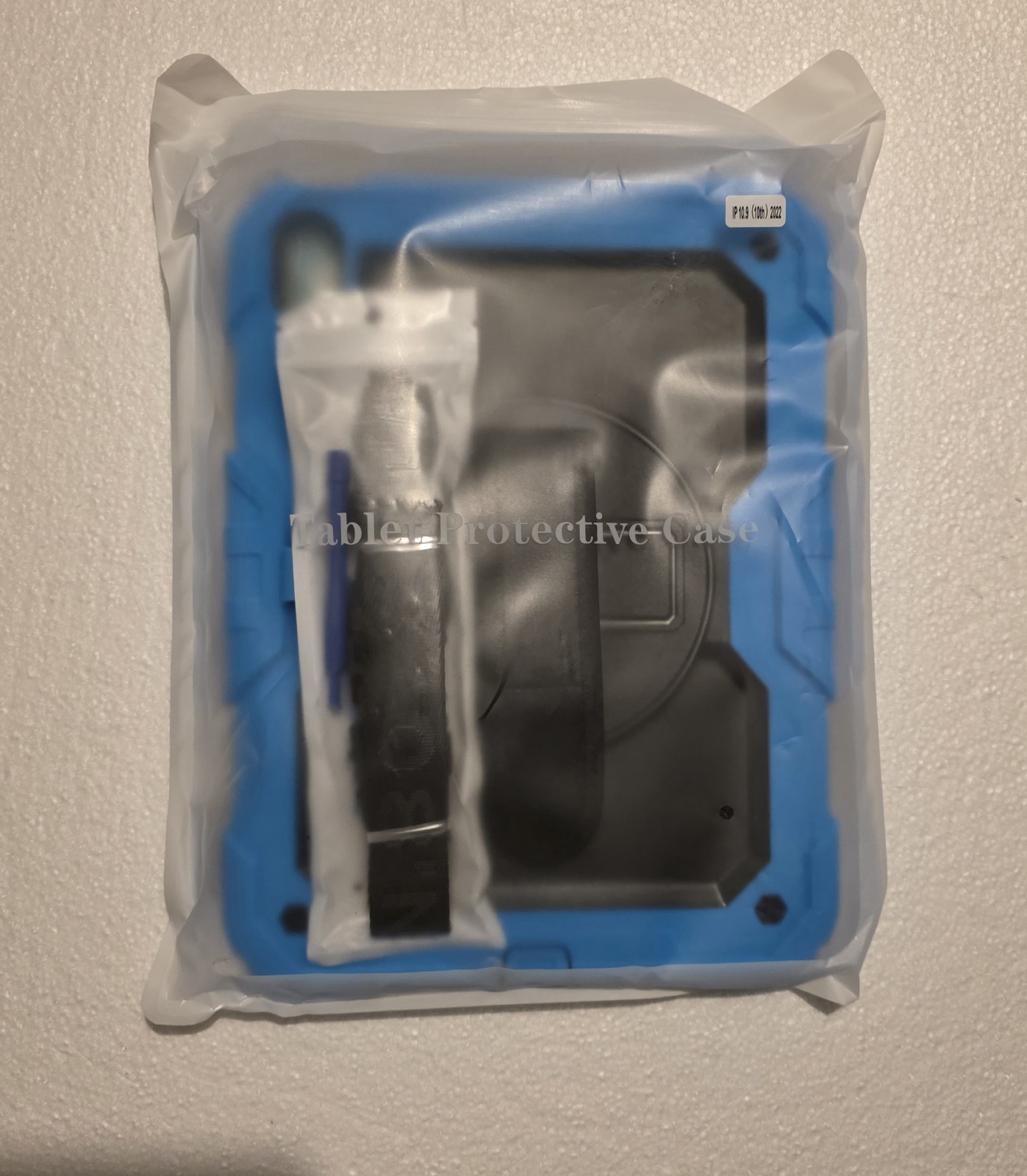 Shockproof 3-Layer Multi-Functional Black Tablet Back Cover Case with Strap