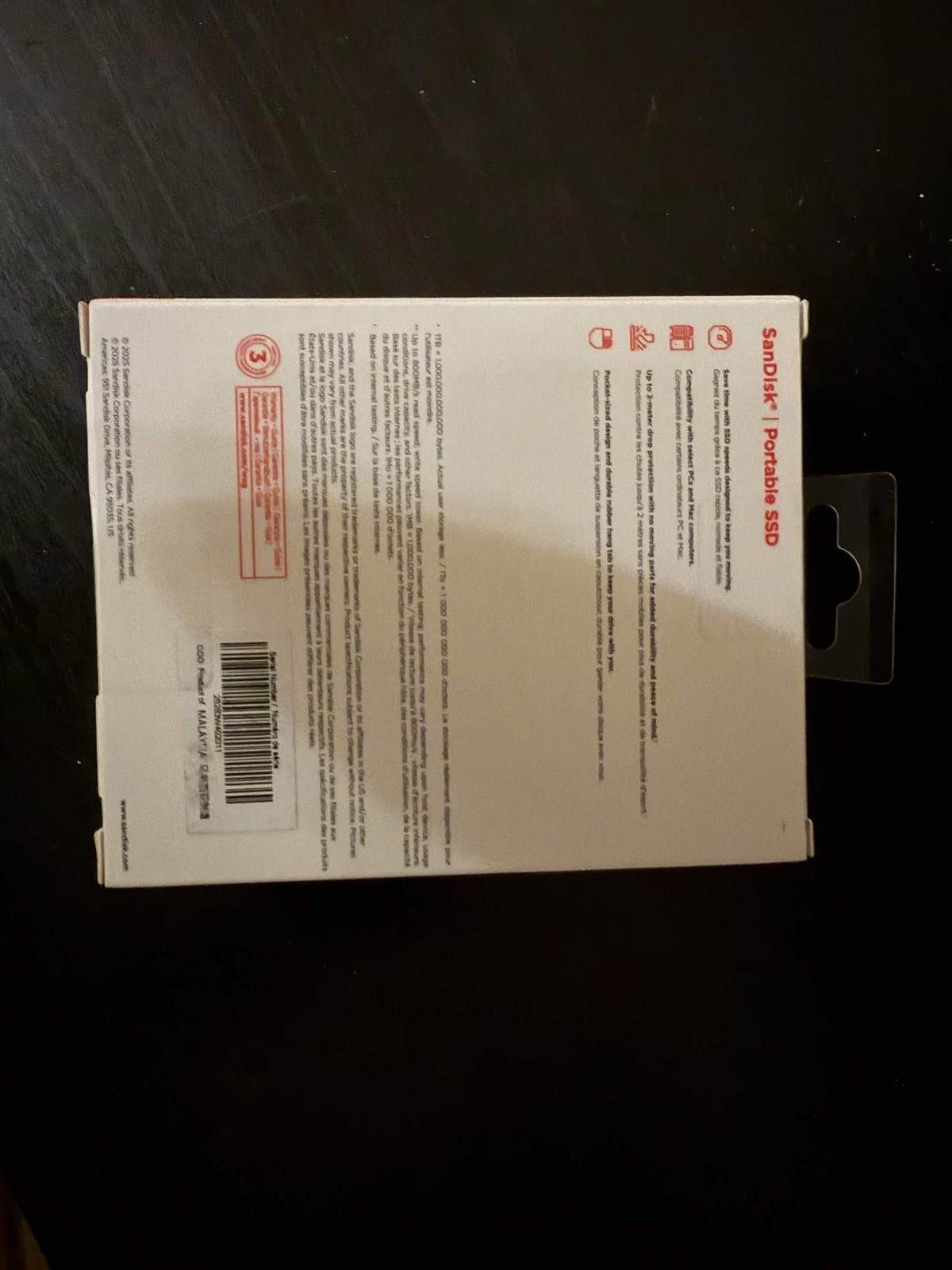 1TB Sandisk Portable SSD – Lavender, Up to 800MB/s, USB-C, USB 3.2 Gen 2