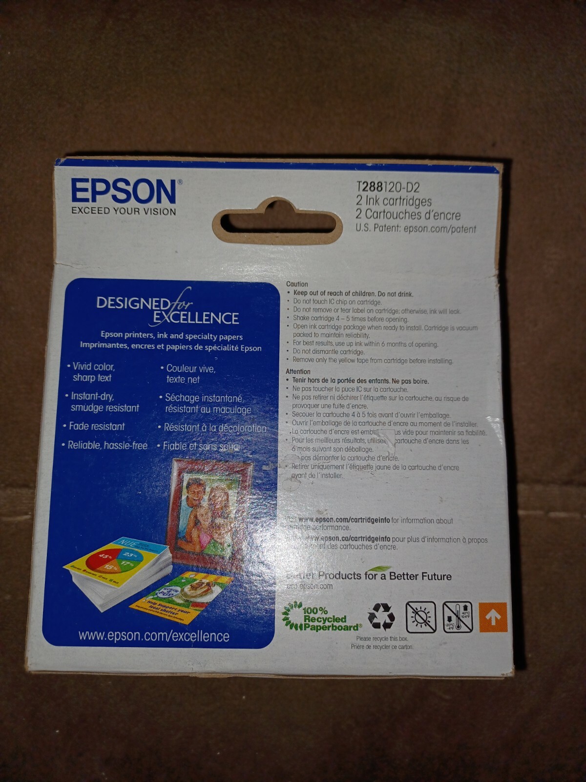 Epson T288120-D2 DURABrite Ultra Black Dual Pack Standard Capacity Cartridge Ink