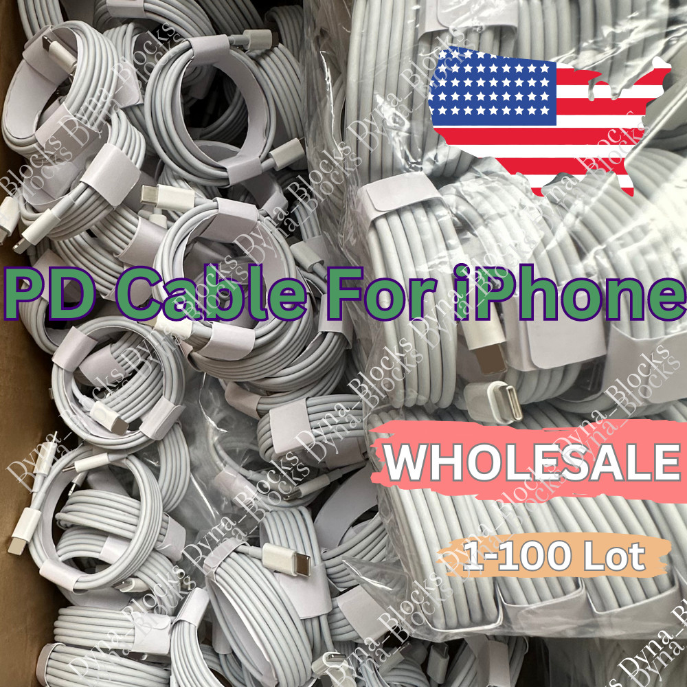 Wholesale Lot For iPhone 14 13 12 11 Pro XR 8 Fast Charger PD USB C Type C Cable