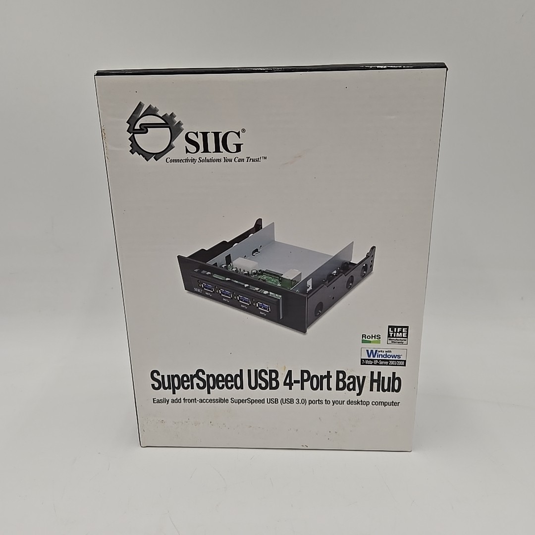 SIIG SuperSpeed USB 3.0 4-Port Bay Hub (JU-H40212-S1) New Open Box Vintage XP
