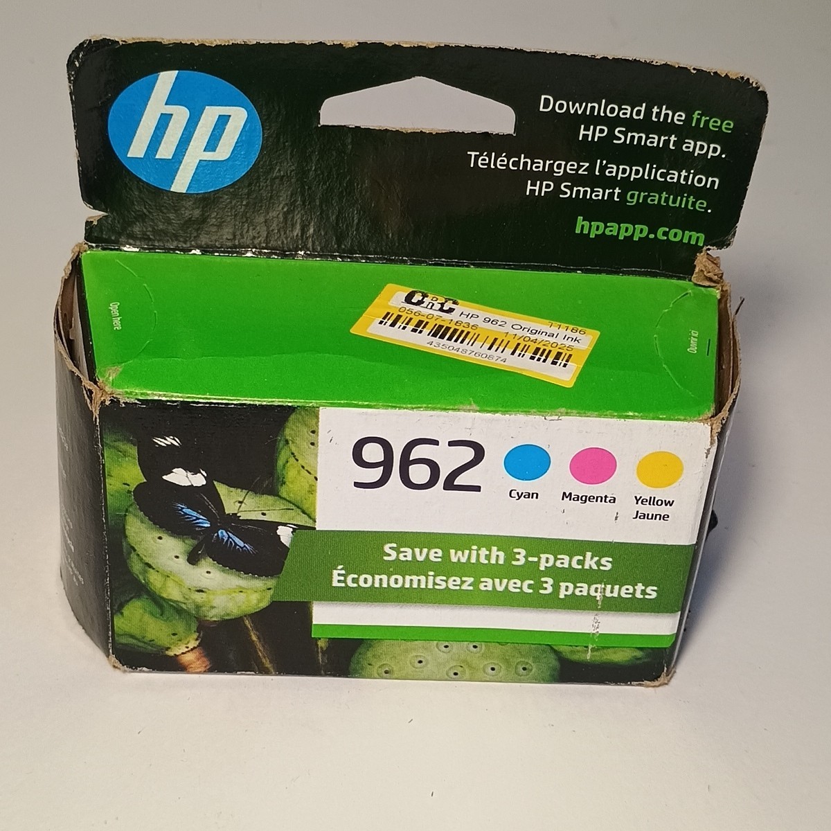 HP 962 Tri-Color Ink Cartridge Experation Dec 2023