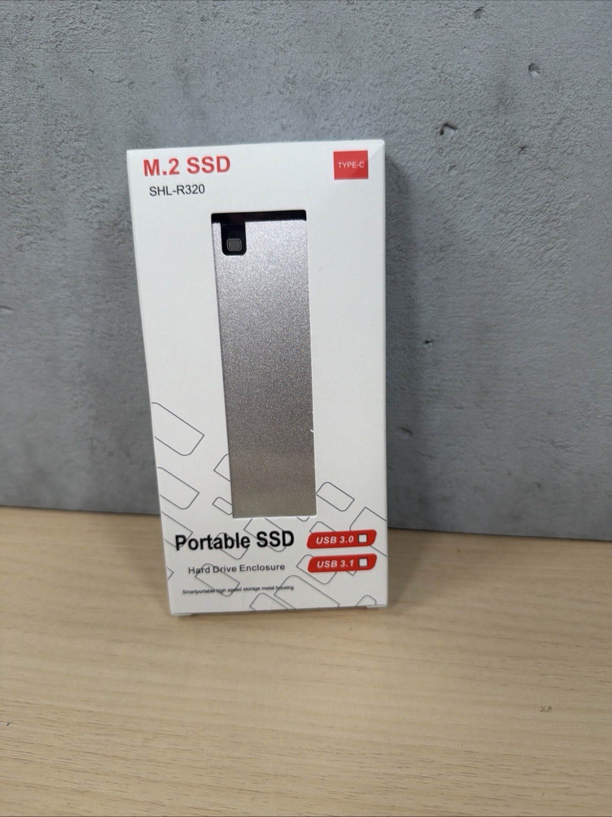 Portable External SSD 500GB M.2 Silver USB 3.1 Type-C SHL-R320