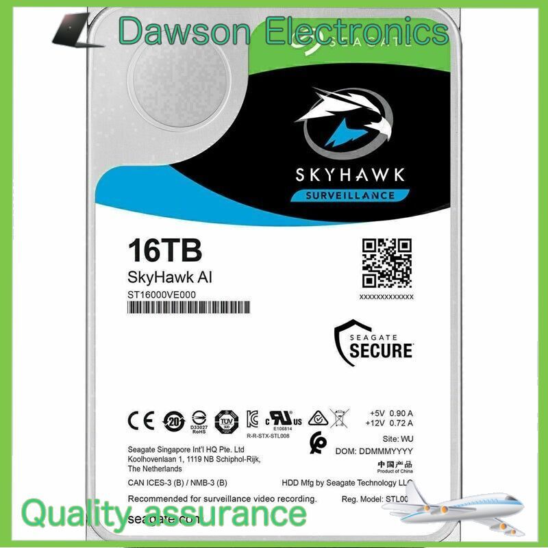 Seagate Skyhawk ST16000VE000 Ai SATA 16TB 256mb 3.5 7200rpm Internal Hard Drive