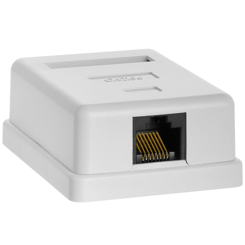 RJ45 Surface Mount Box 1 2 Ports For Cat5 Cat6 Cable Female RJ45 Connector White