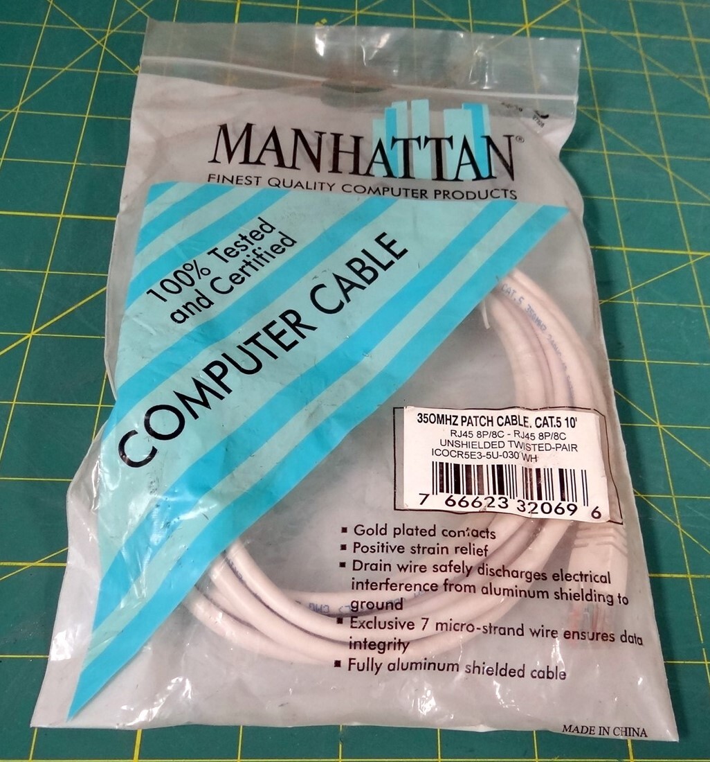 Manhattan 350MH Patch Cable Cat.5 10Ft
