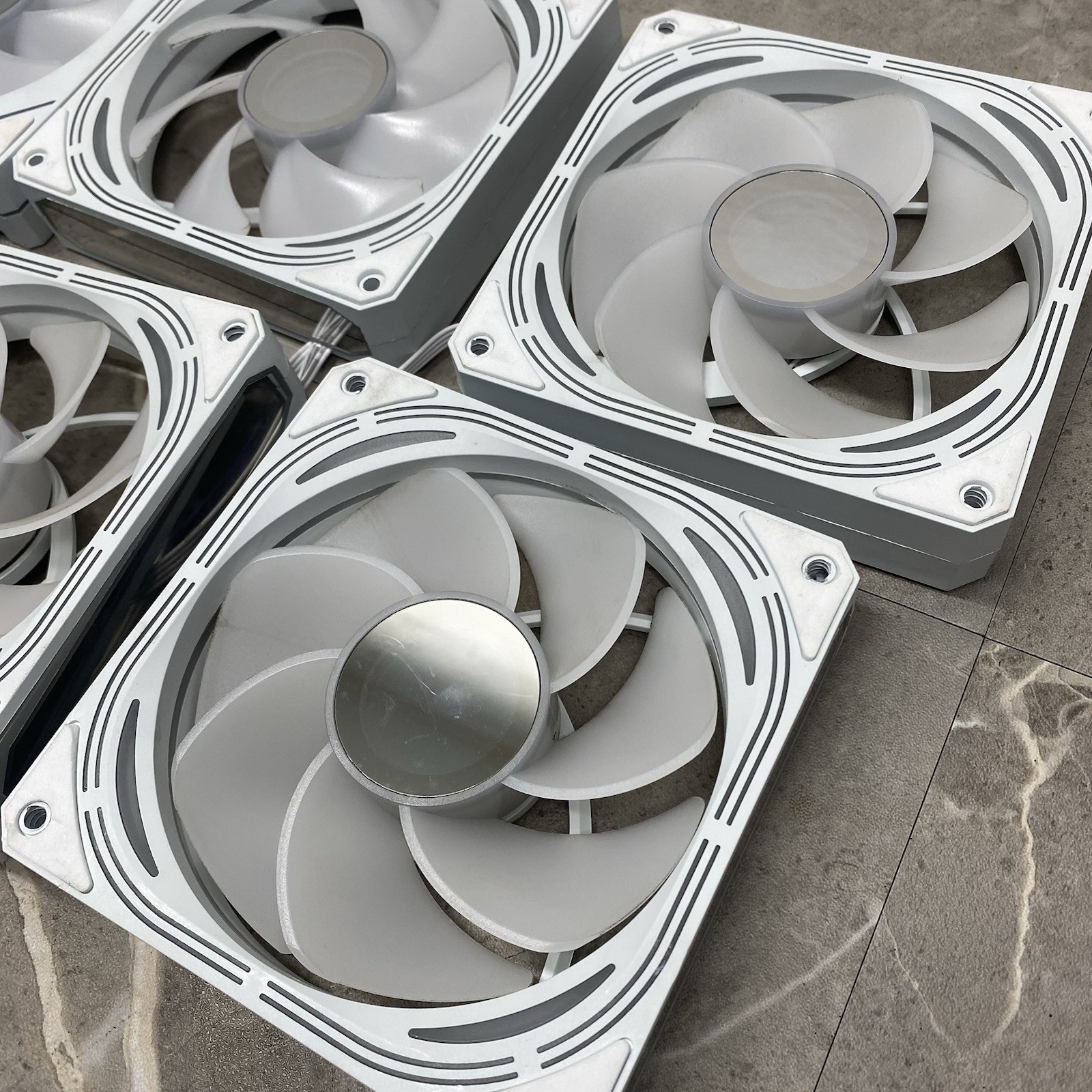 White 120mm RGB Case Fan Lot 7x PC Computer Cooling Fans Daisy Chain Tested