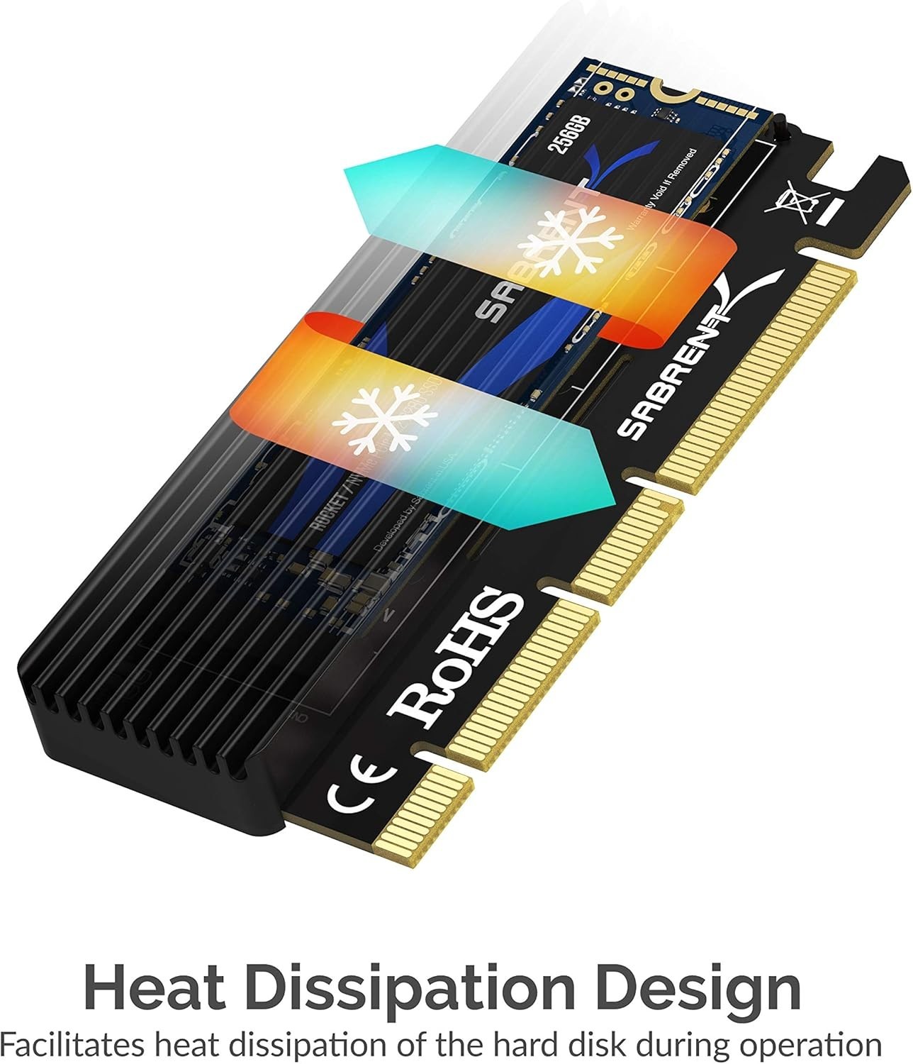Ultra-Fast M.2 NVMe SSD PCIe X16/X8/X4 Adapter with Aluminum Heatsink