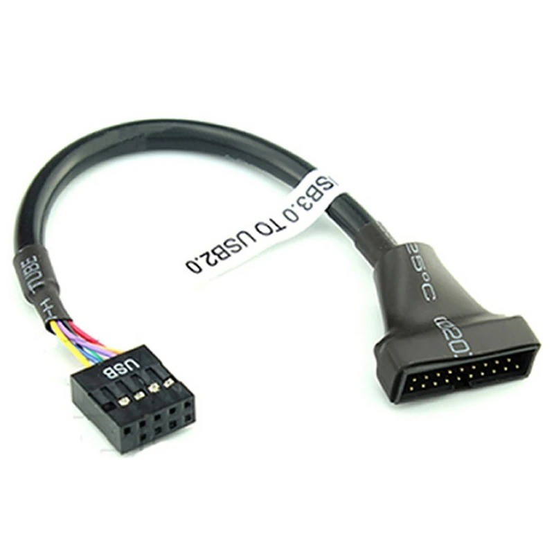 1pc USB 2.0 9-Pin Female to USB 3.0 20-Pin Male Motherboard Header Adapter Cable