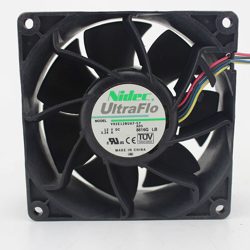 Nidec V92E12BUA7-57 9CM 9038 12V 3.24A 4-pin double ball Inverter PWM fan