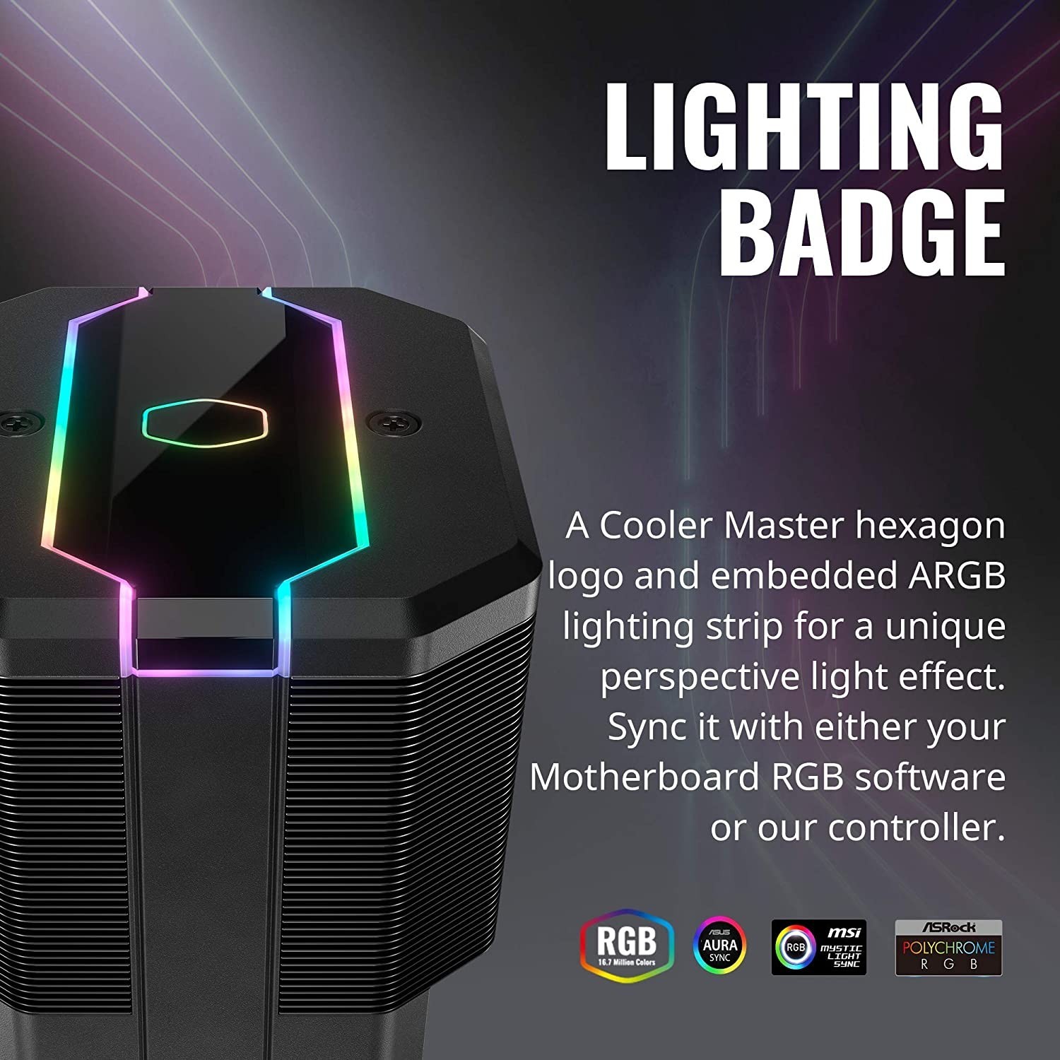 Cooler Master MasterAir MA620M Dual Tower CPU Cooler (ARGB, Hidden 120mm Fan)
