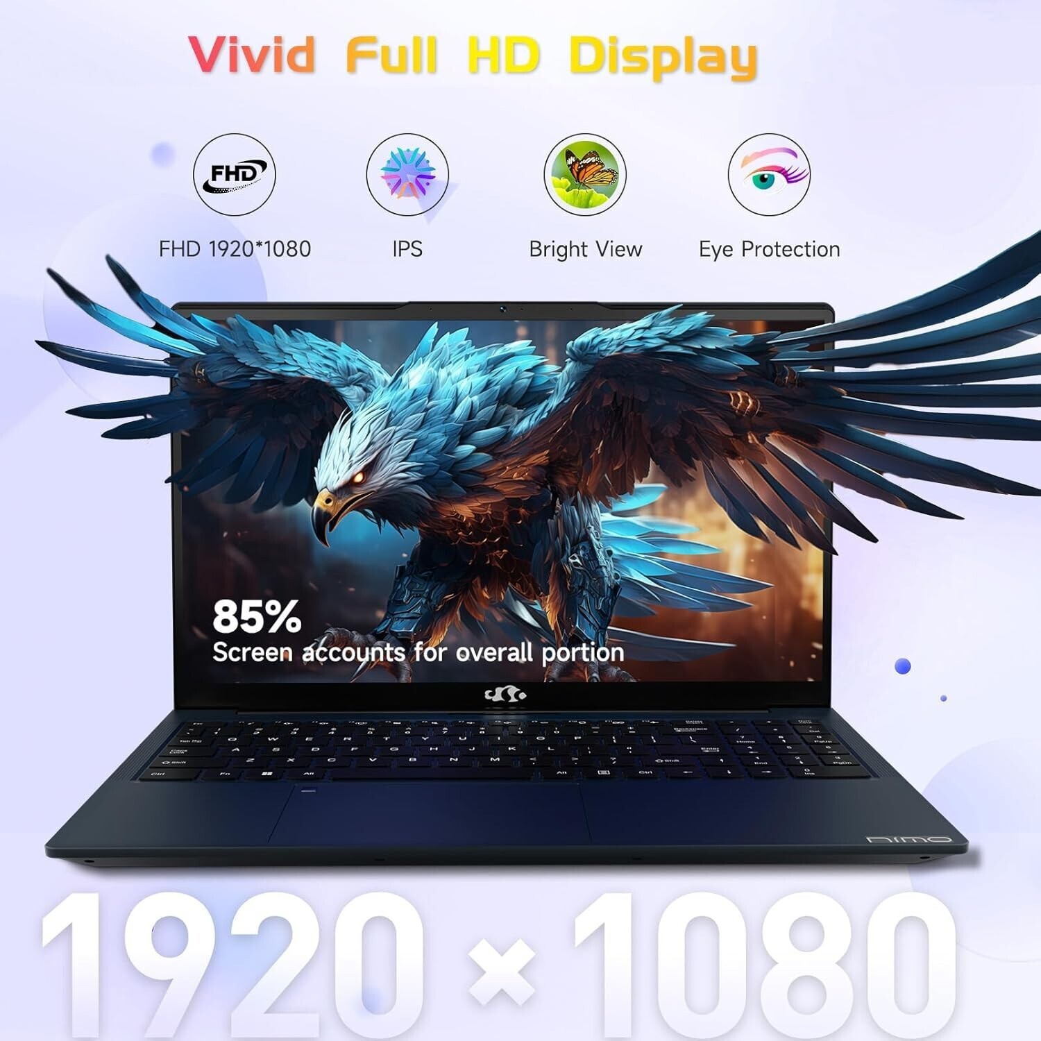 NIMO 15.6″ IPS FHD Business Laptop, Intel 6 Core i3-1215U 8GB RAM 256GB SSD