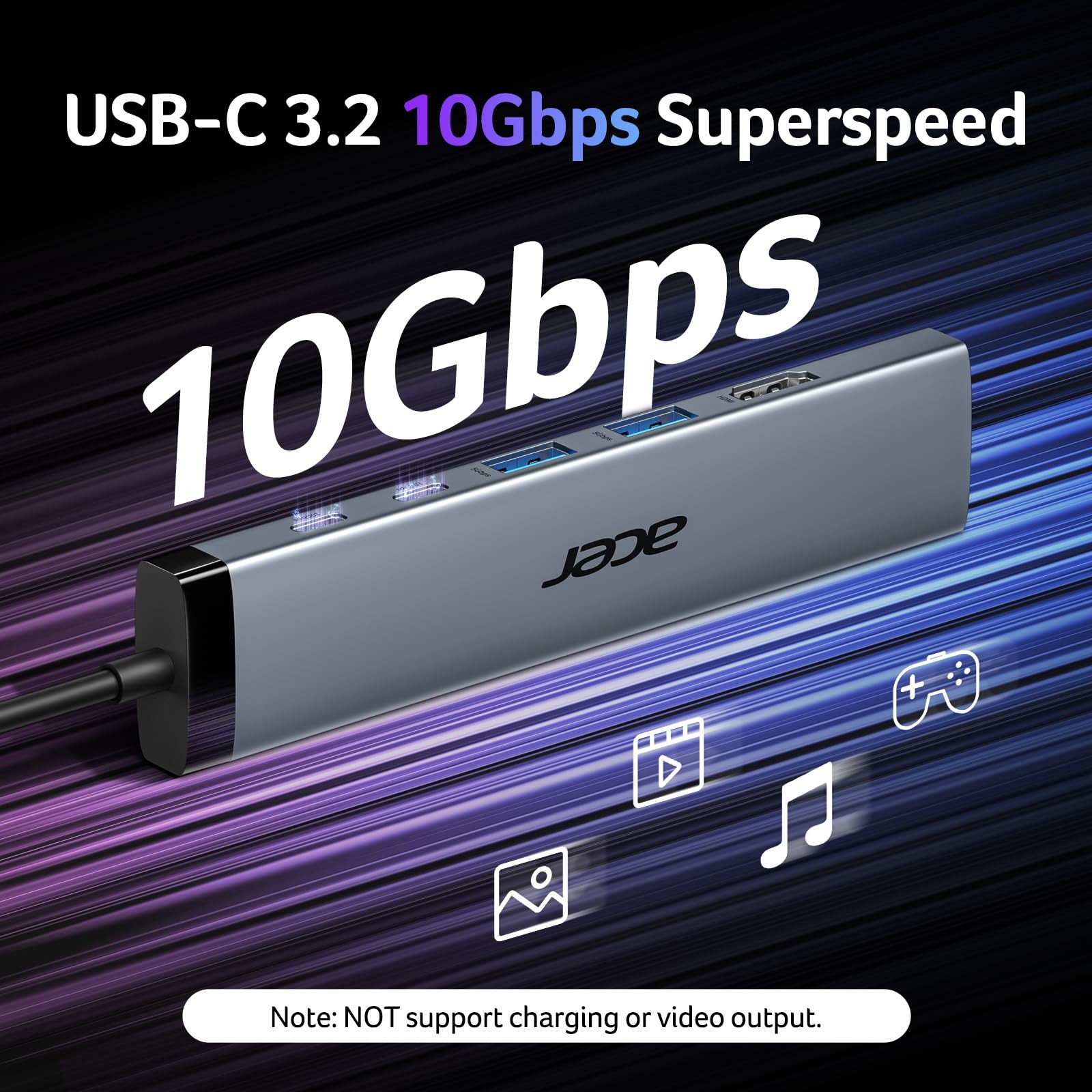 8 in 1 USB C Hub 10Gbps, USBC to HDMI Adapter 4K@60Hz, 2×USB-C 3.2, 2×USB A 3…