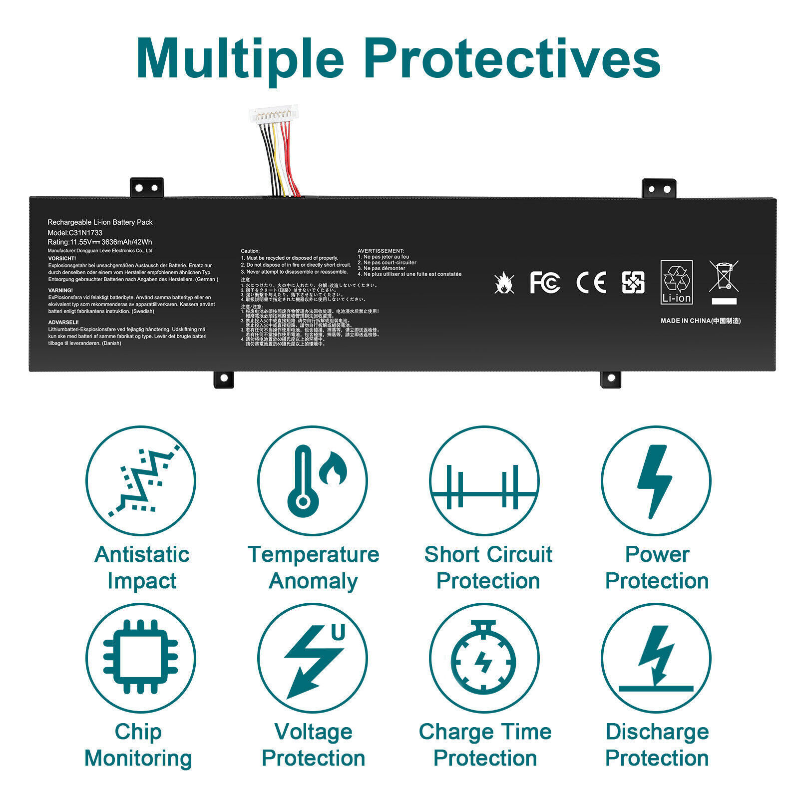 C31N1733 Battery for ASUS Vivobook Flip 14 TP412U TP412UA TP412F 42Wh 11.55V
