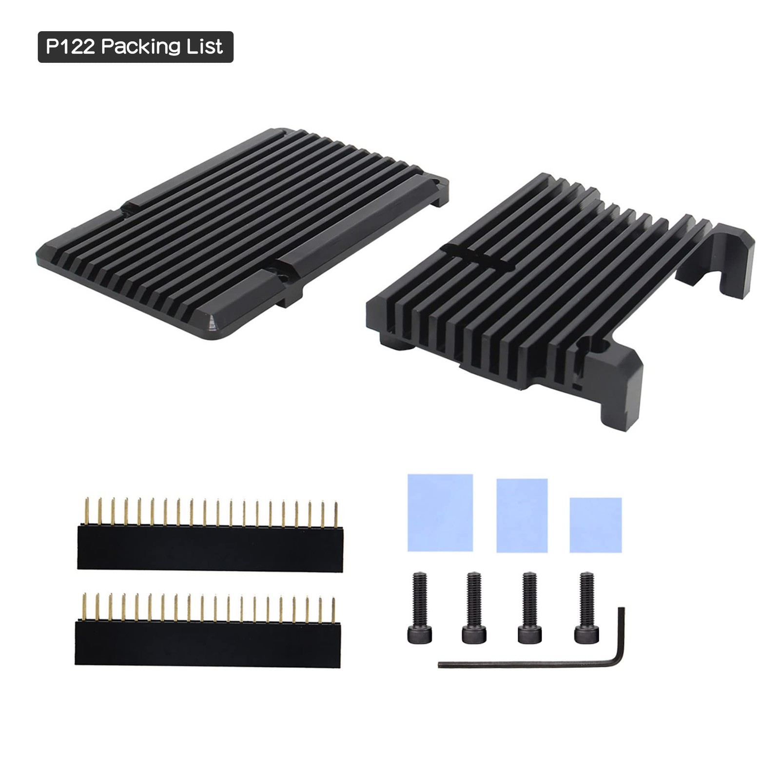 for Raspberry Pi 4 Armor Case P122, Aluminum Alloy Passive Cooling Heatsink C…