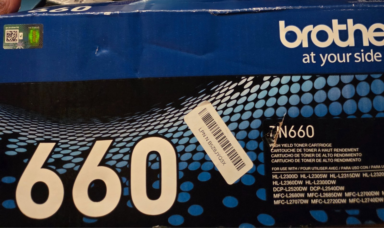 Brother TN-660 Black High Yield Toner Cartridge, Print Up to 2,600 Pages