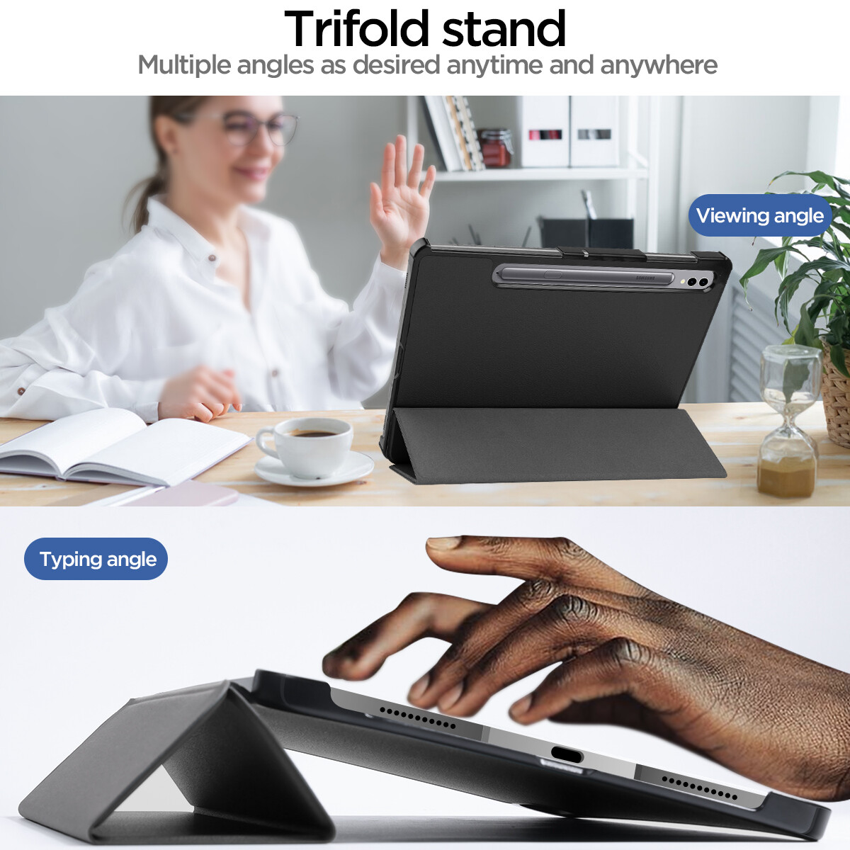 Case For Samsung Galaxy Tab S10+ S9+/S9 S10 Ultra/S9 FE Smart Book Stand Cover