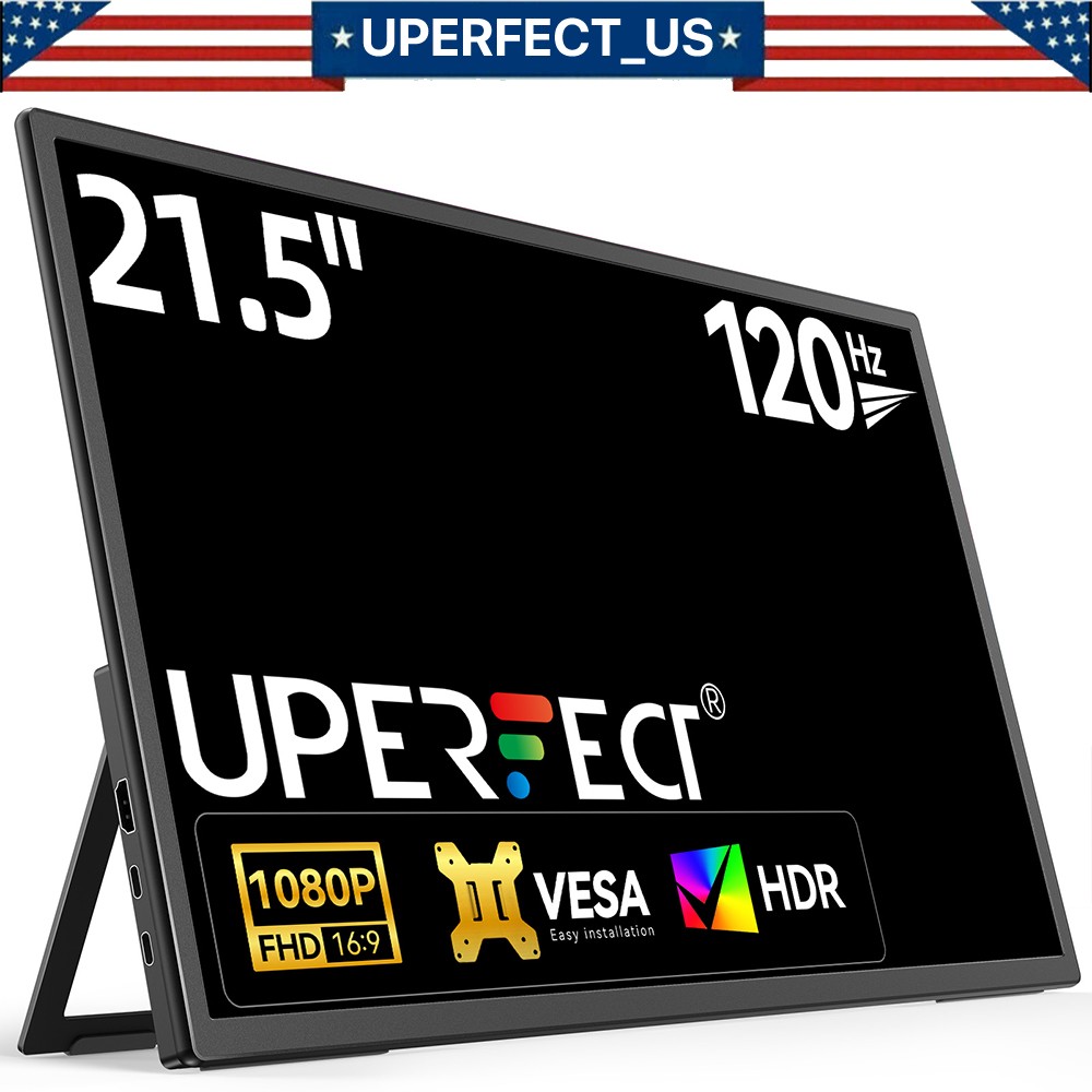2025 Portable Monitor 21.5′ FHD HDMI USB C 120Hz Display Screen for Laptop PS5 6
