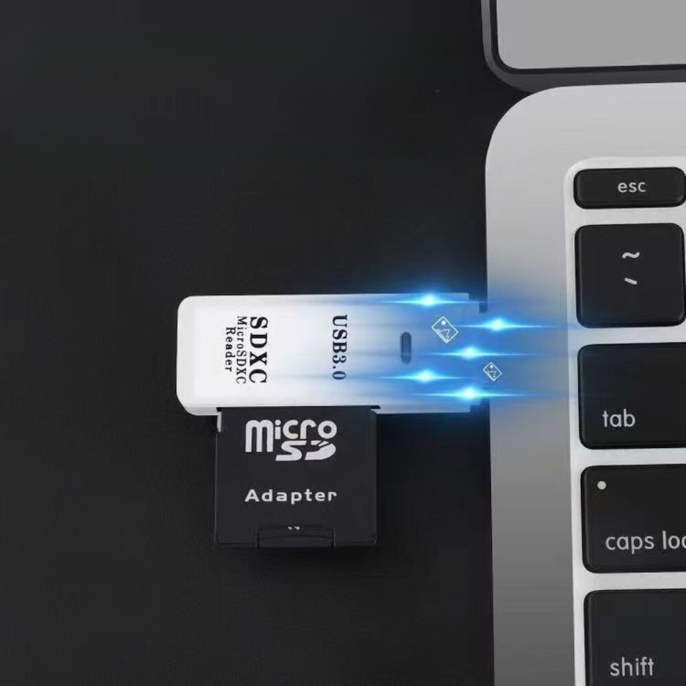USB3.0 TF/SD Card Reader MicroSD 2-in-1 High-Speed Plug&Play For Camera Monitor